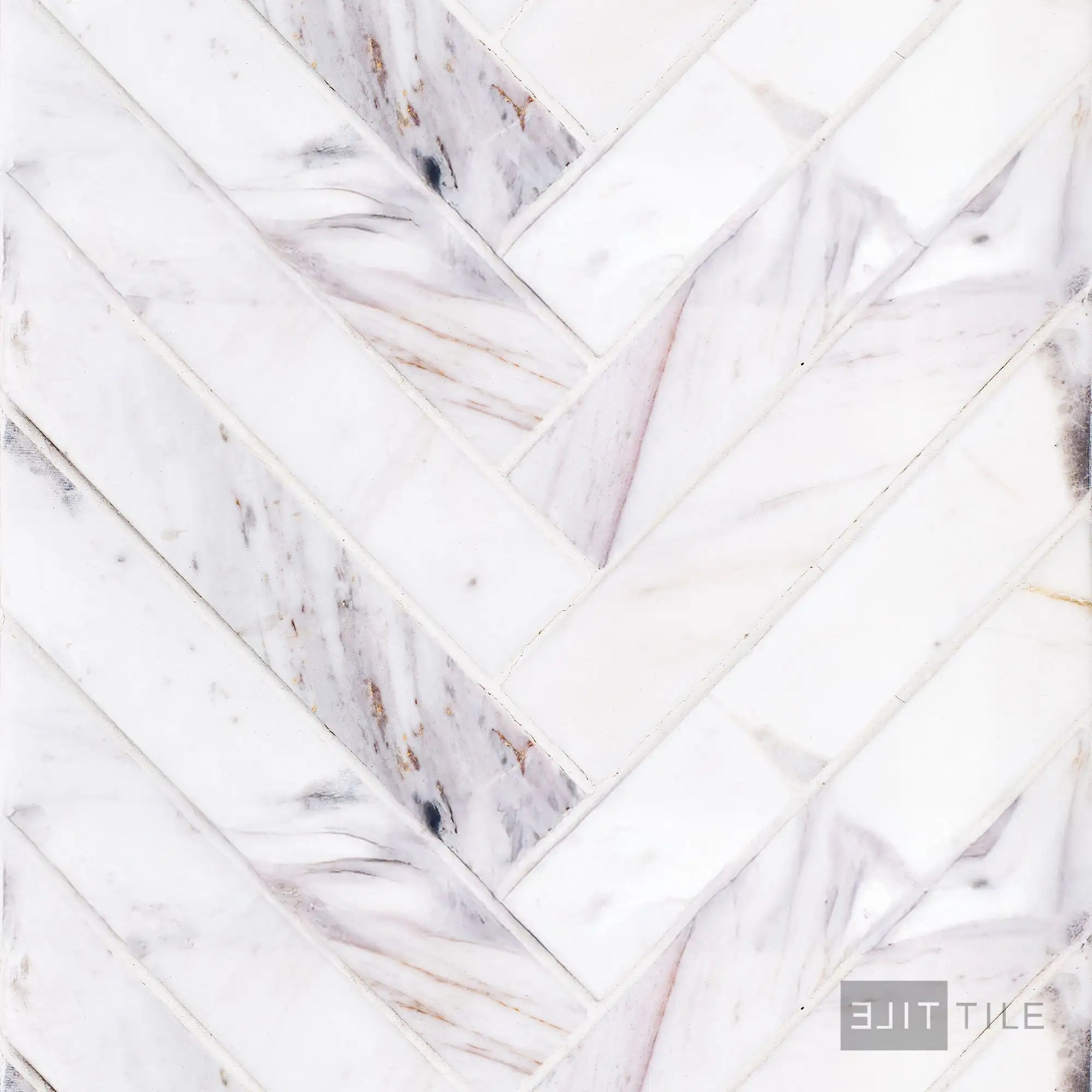 Sto-Re 1-1/2X9 Herringbone Marble Mosaic 10X12 Volakas Polished