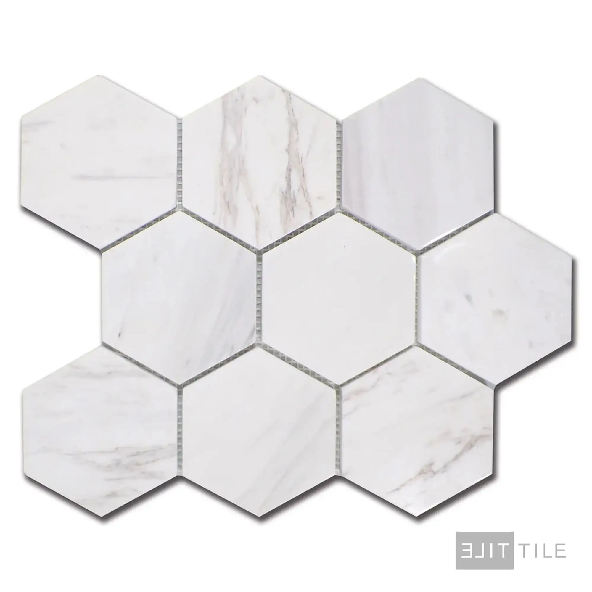 Sto-Re 4X4 Hexagon Marble Mosaic 11X11 Volakas Polished - Image 2