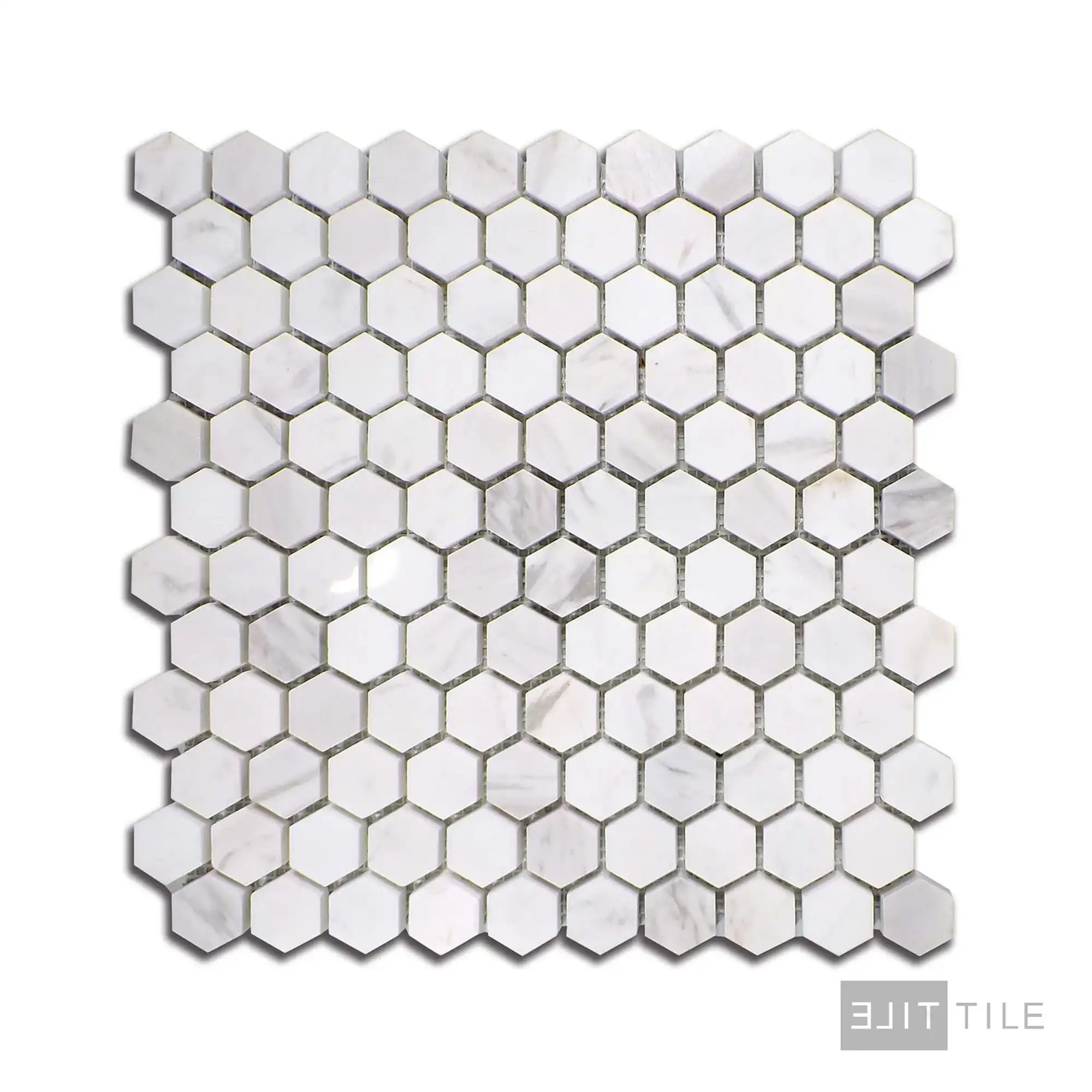 Sto-Re 1-1/8" Hexagon Marble Mosaic 12X12 Volakas Polished - Image 2