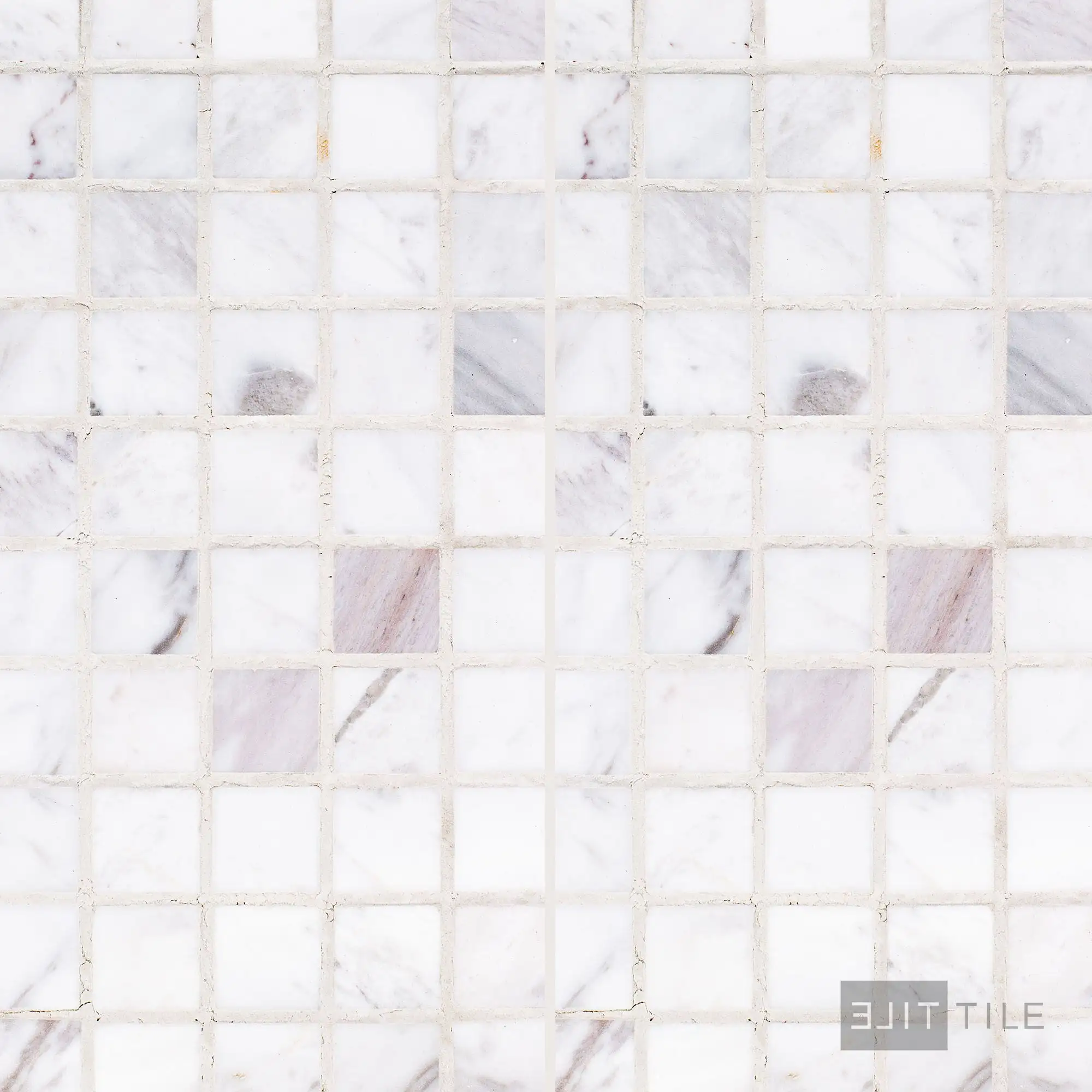 Sto-Re 1-1/8X1-1/8 Square Marble Mosaic 12X12 Volakas Polished