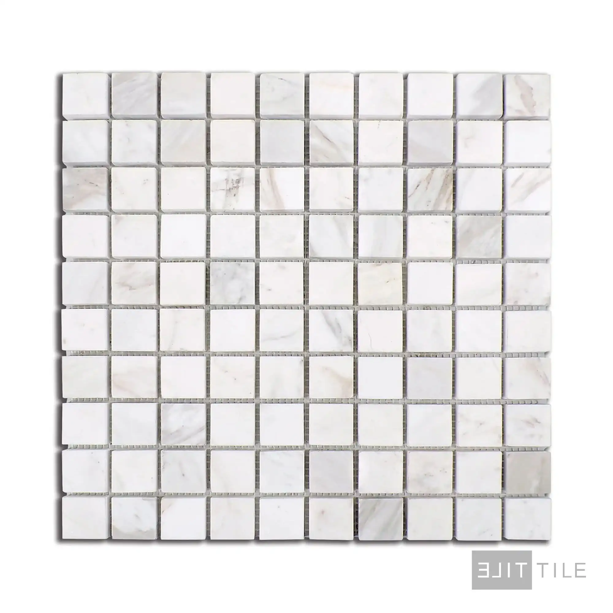 Sto-Re 1-1/8X1-1/8 Square Marble Mosaic 12X12 Volakas Polished - Image 2