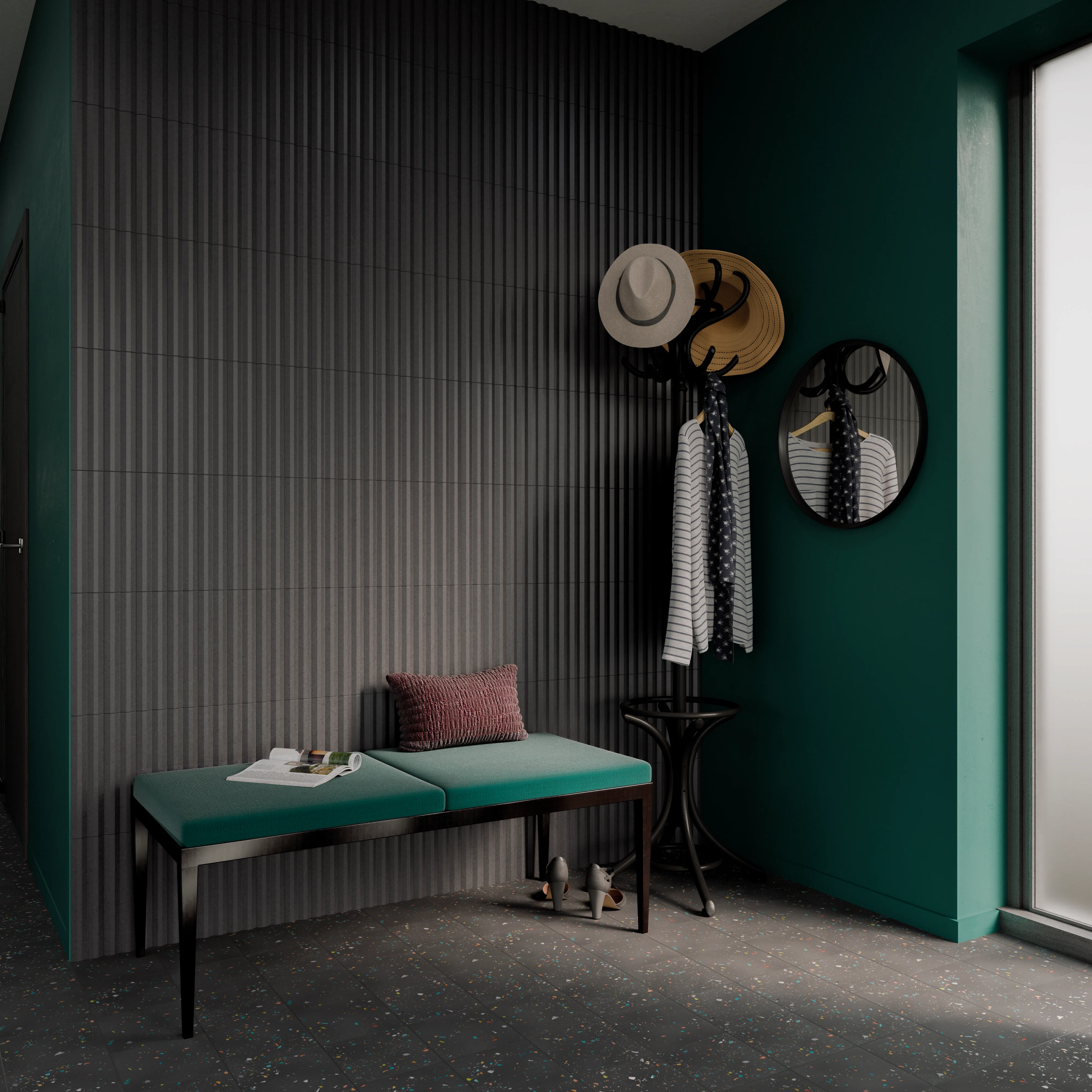 Stripes Matte 3X12 Graphite Stone - Image 2