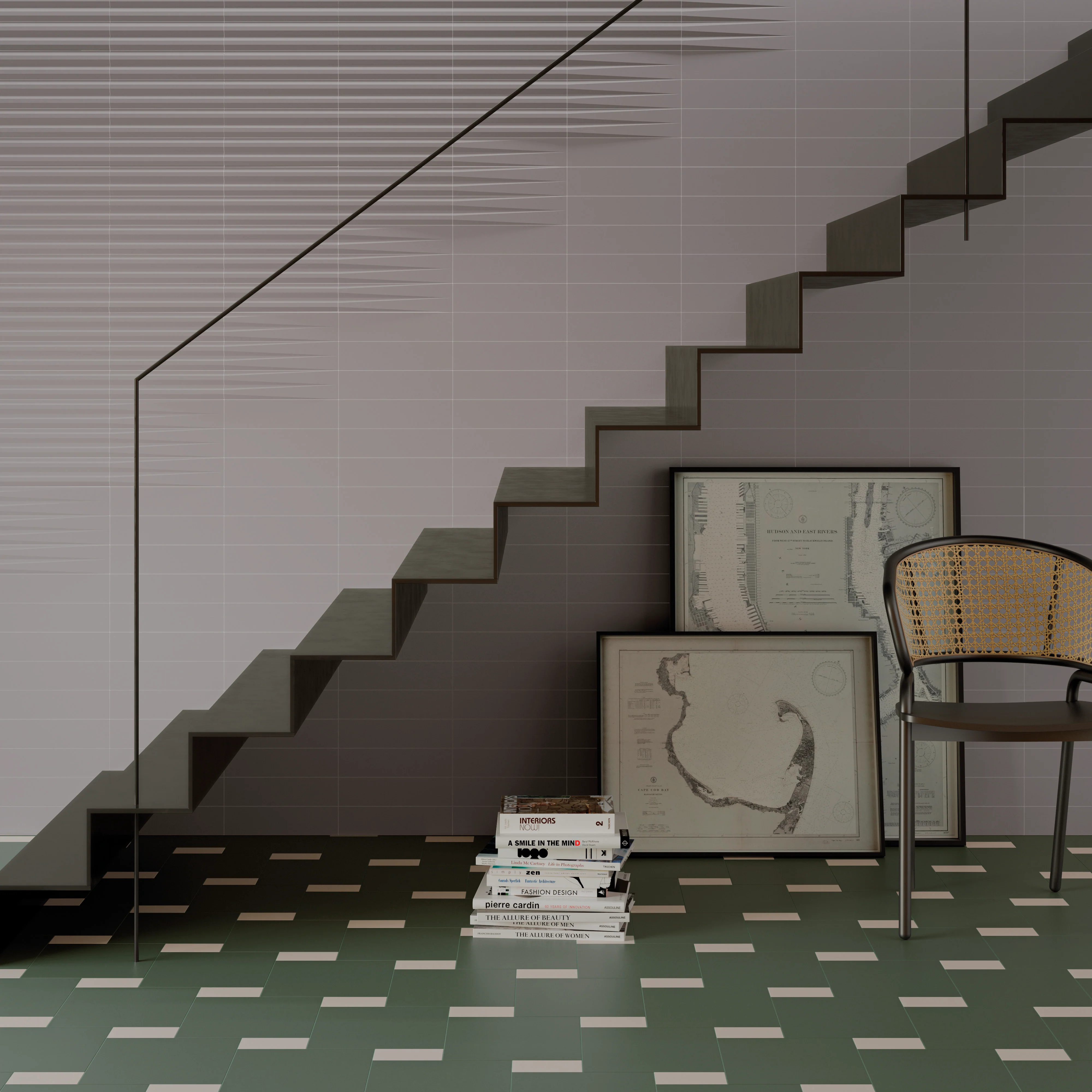 Stripes Transition Matte 3X12 Grey - Image 2