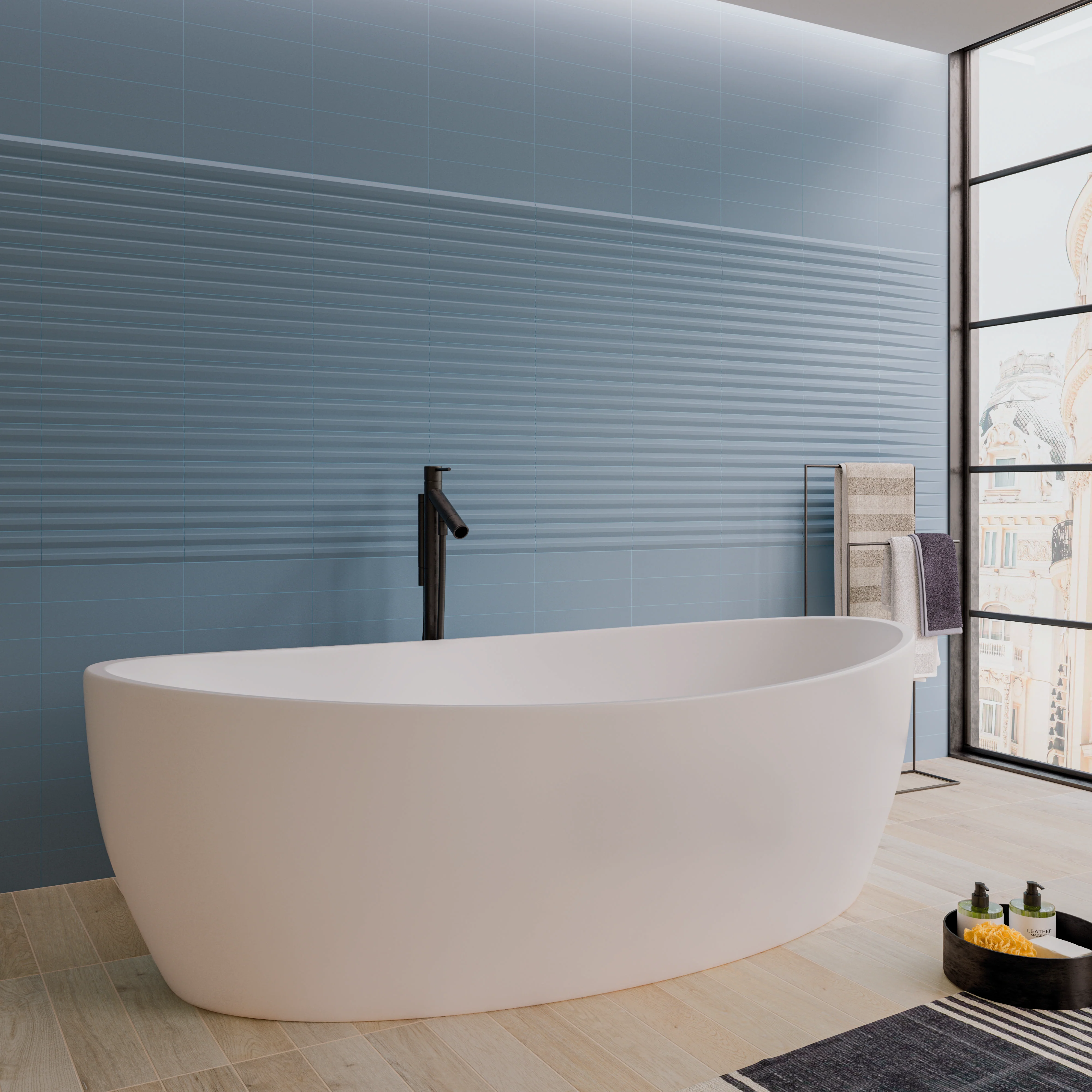 Stripes Matte 3X12 Sky - Image 2