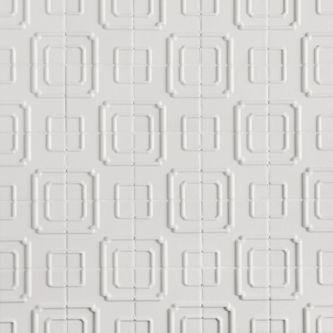 Studio Moderne Deco 4-1/4X4-1/4 Ecru Gloss
