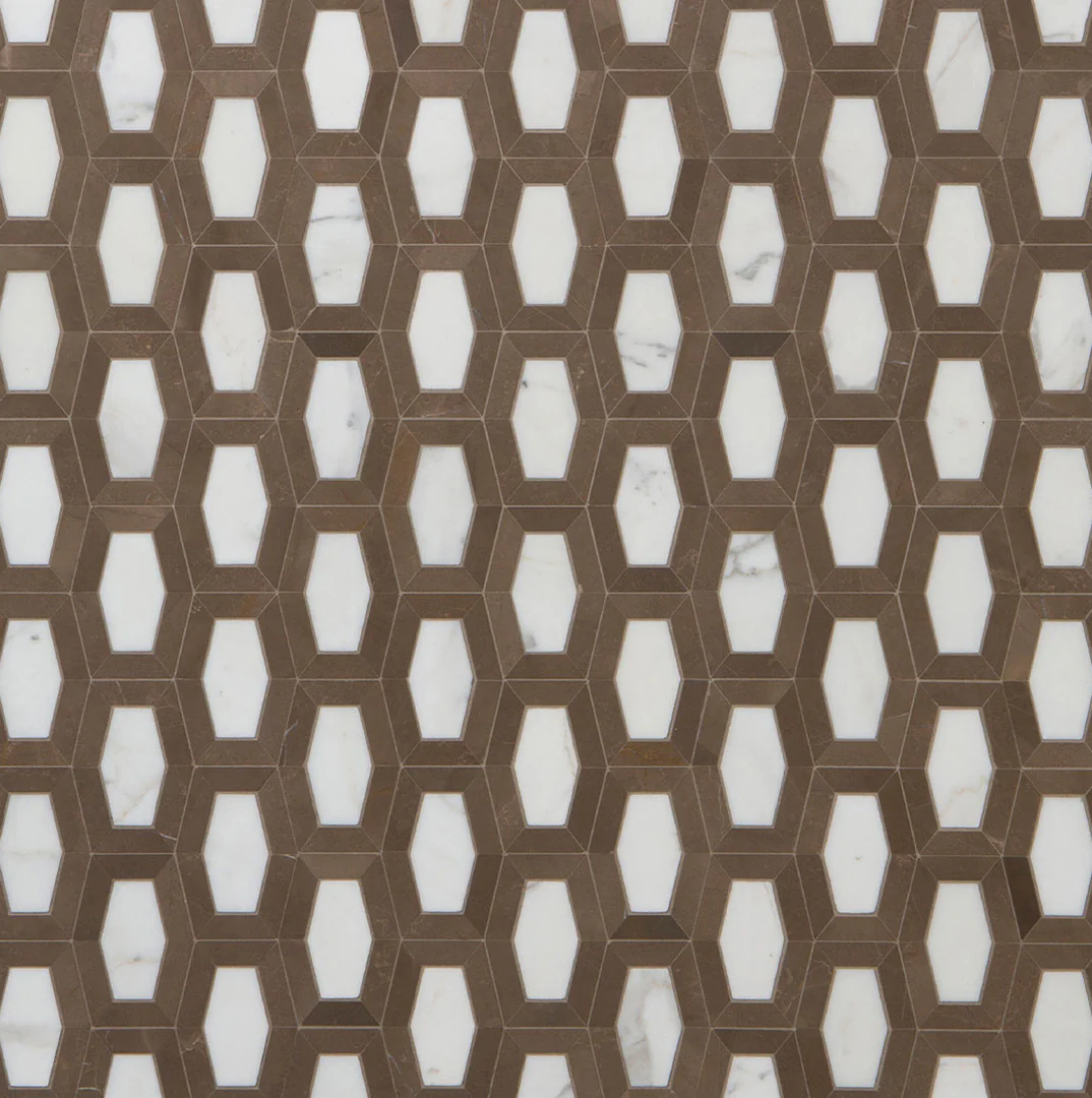 Studio Moderne Stone Mosaic 9-1/16X7-5/8 Cafe Bruno Honed