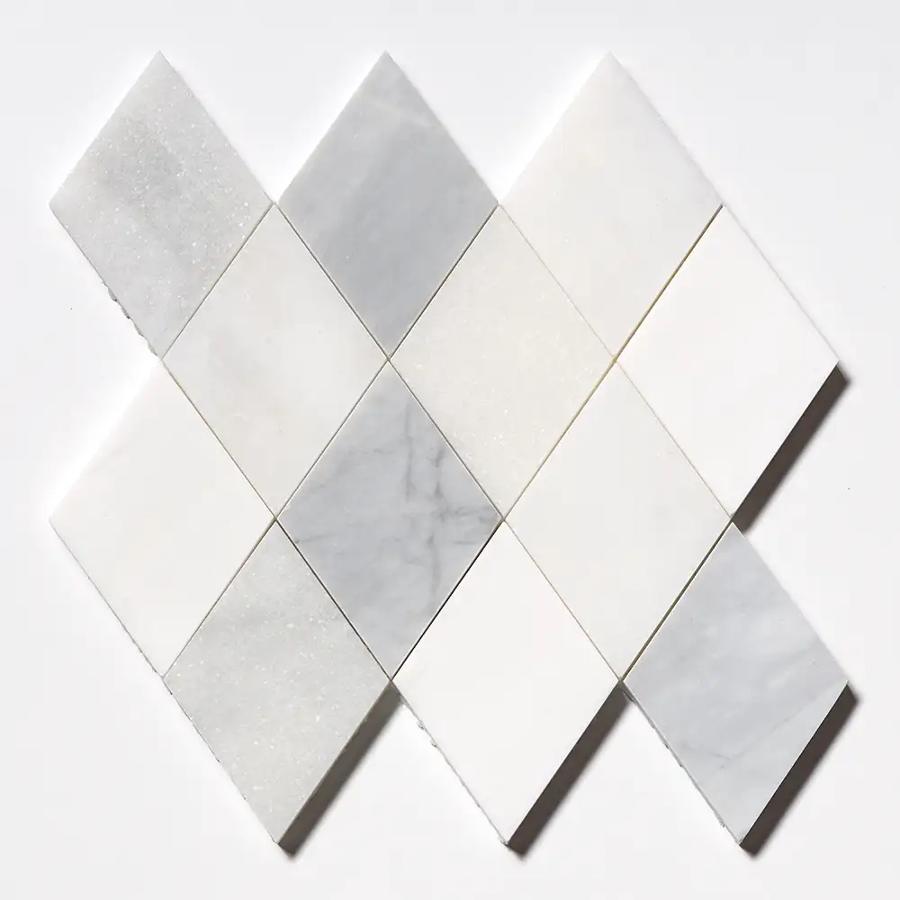 Talya Almas Mosaic 9-5/16X10.5 Afyon White Avenza Light Dolomite Glacier Multi Finish - Image 2
