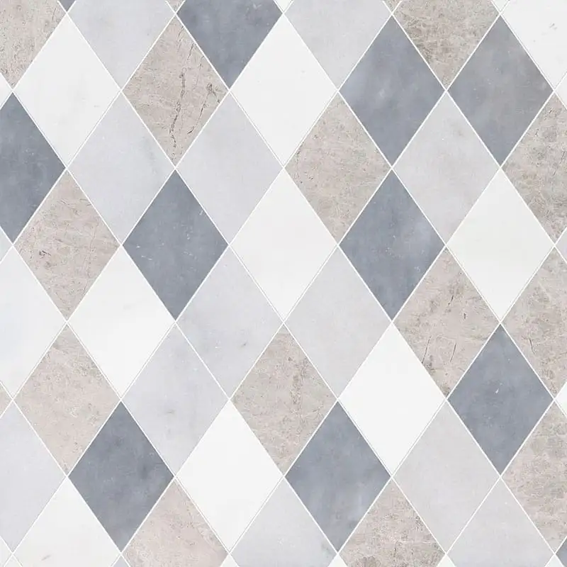 Talya Almas Mosaic 9-5/16X10.5 Aspen White Silver Shadow Glacier Multi Finish