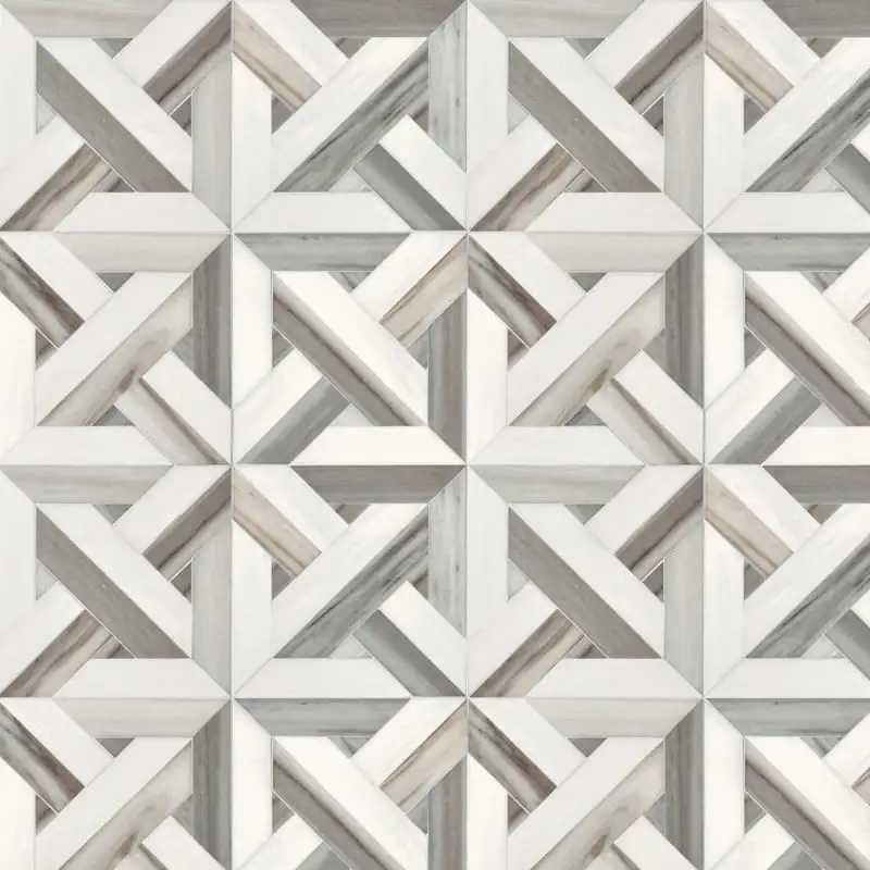 Talya Marma Mosaic 9-11/16X9-11/16 Dolomite Skyline Multi Finish