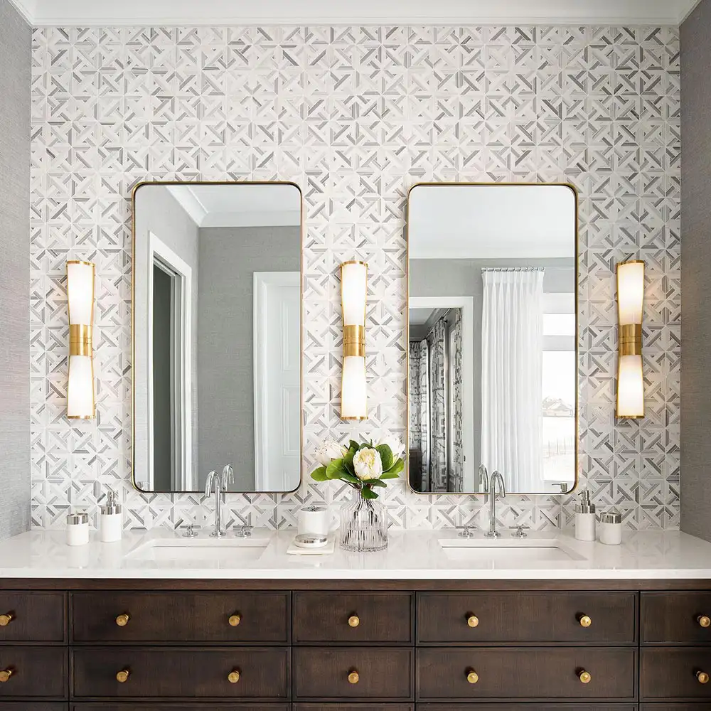 Talya Marma Mosaic 9-11/16X9-11/16 Snow White Avenza Light Multi Finish - Image 2