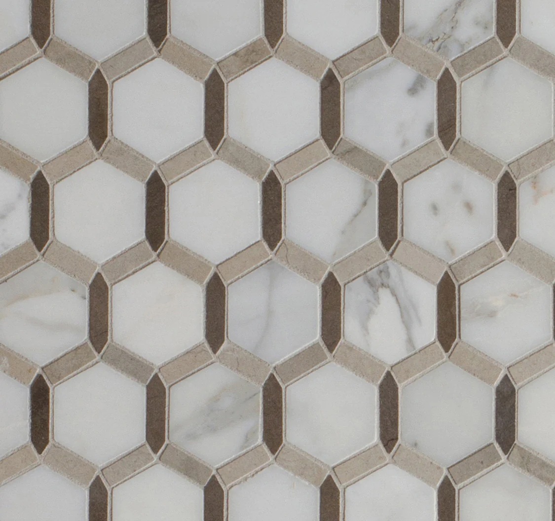 Tangent Mosaic 11-1/4X8-5/8 Ash Grey Honed