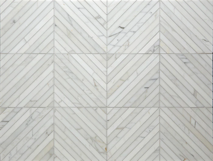 Tangent Square Mosaic 10X10 Calacatta Honed