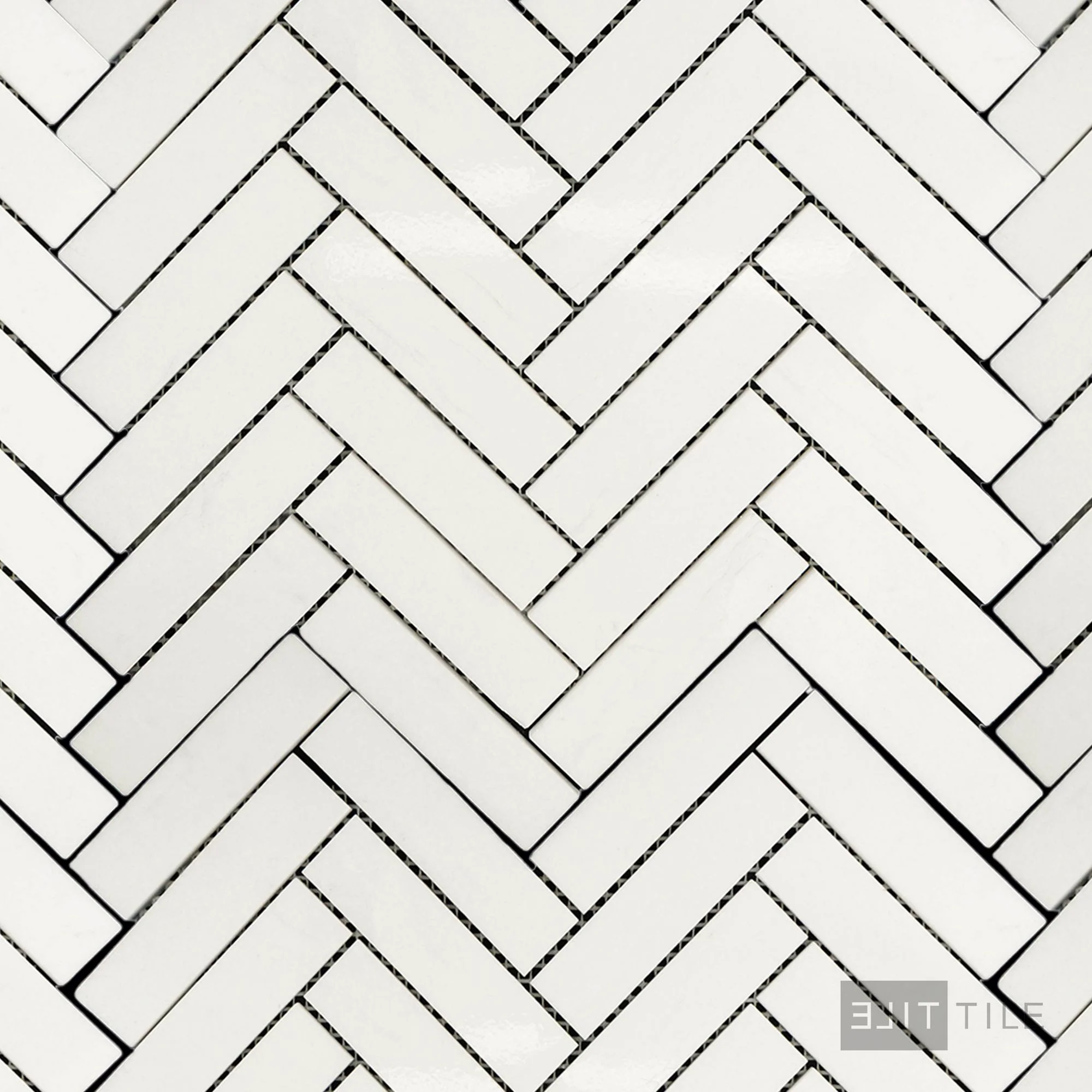 Thassos White Marble 1X4 Herringbone Honed Mosaic