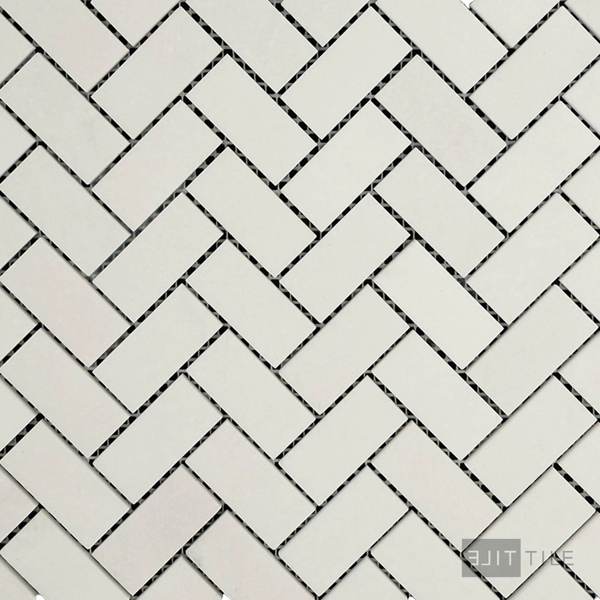 Thassos White Marble 1X2 Herringbone Honed Mosaic