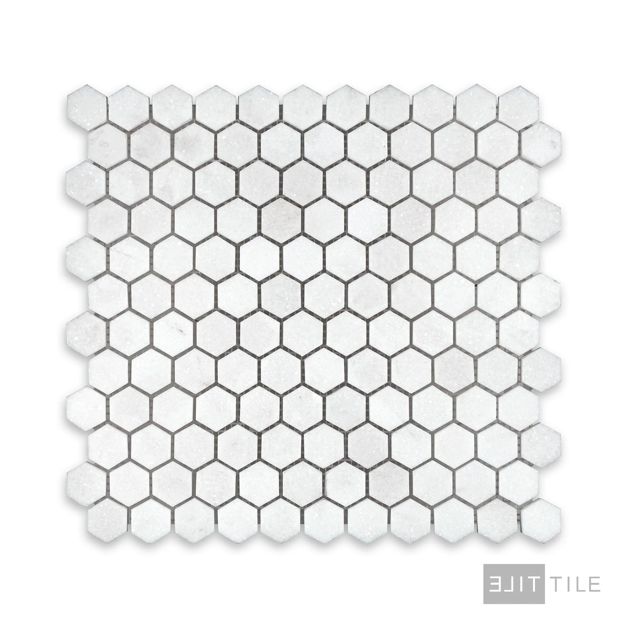 Thassos White Marble 1" Hexagon Honed Mosaic - Image 2