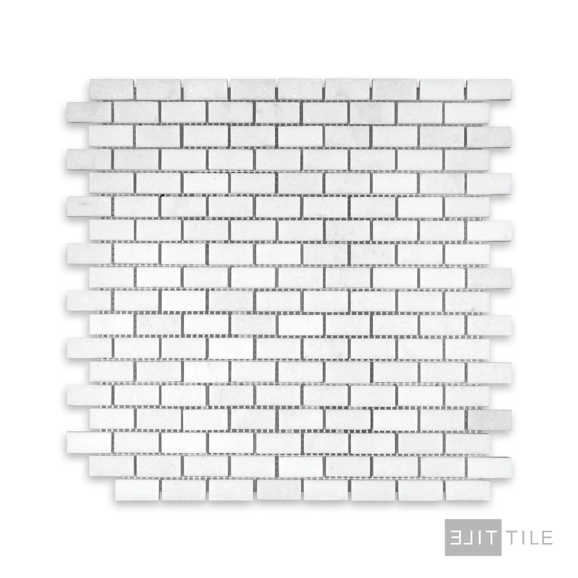 Thassos White Marble 5/8X1-1/4 Brick Honed Mosaic - Image 2