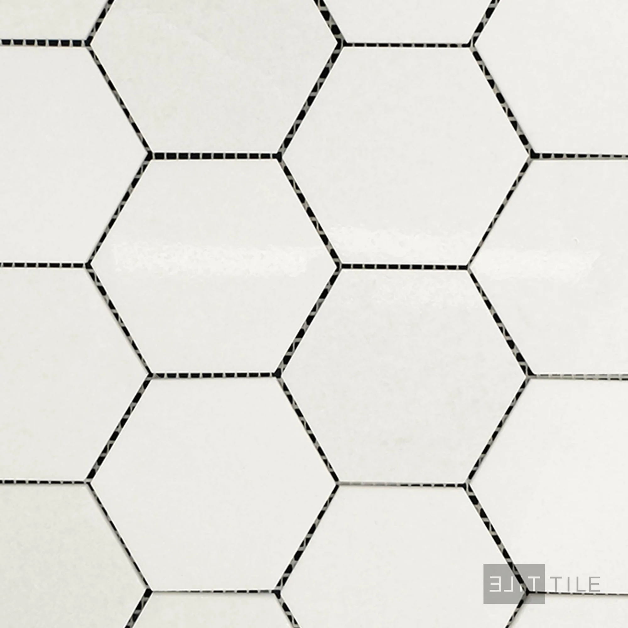 Thassos White Marble 3" Hexagon Polished Mosaic