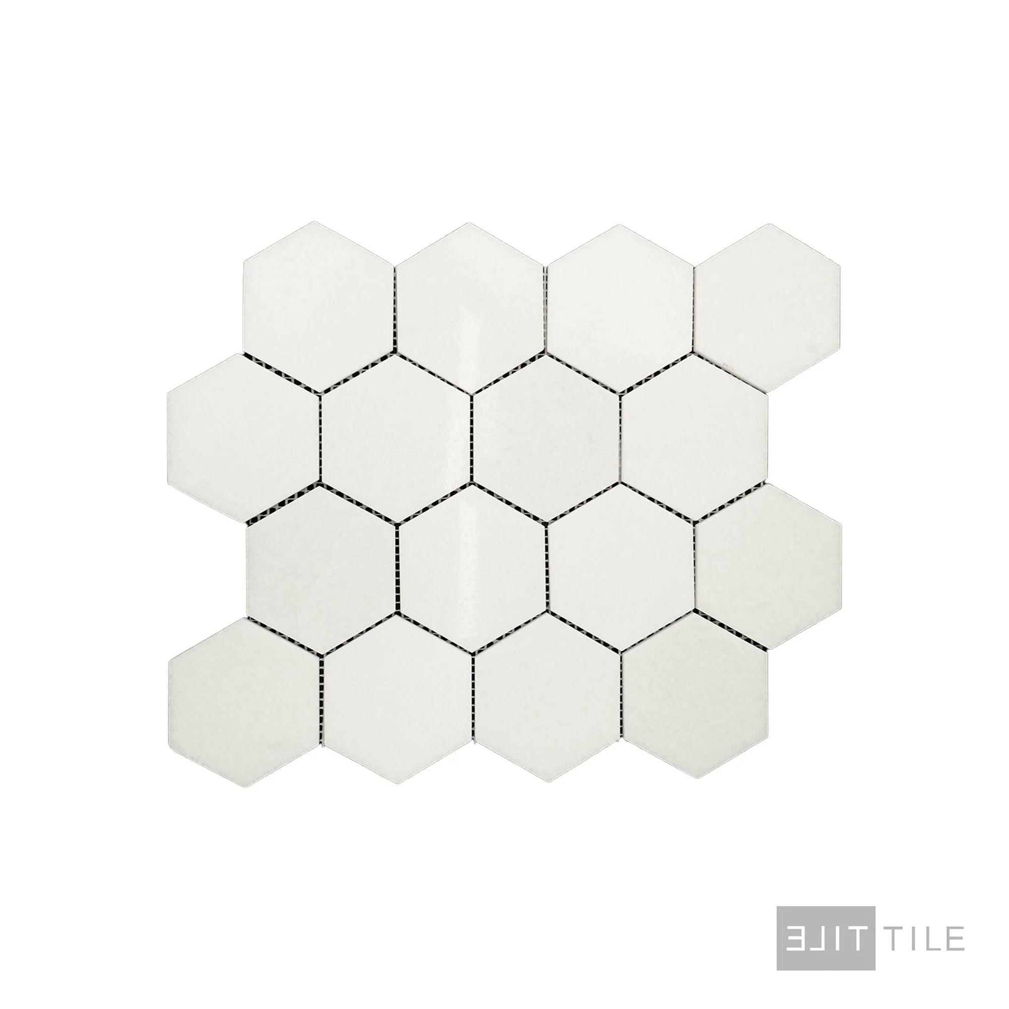 Thassos White Marble 3" Hexagon Polished Mosaic - Image 2