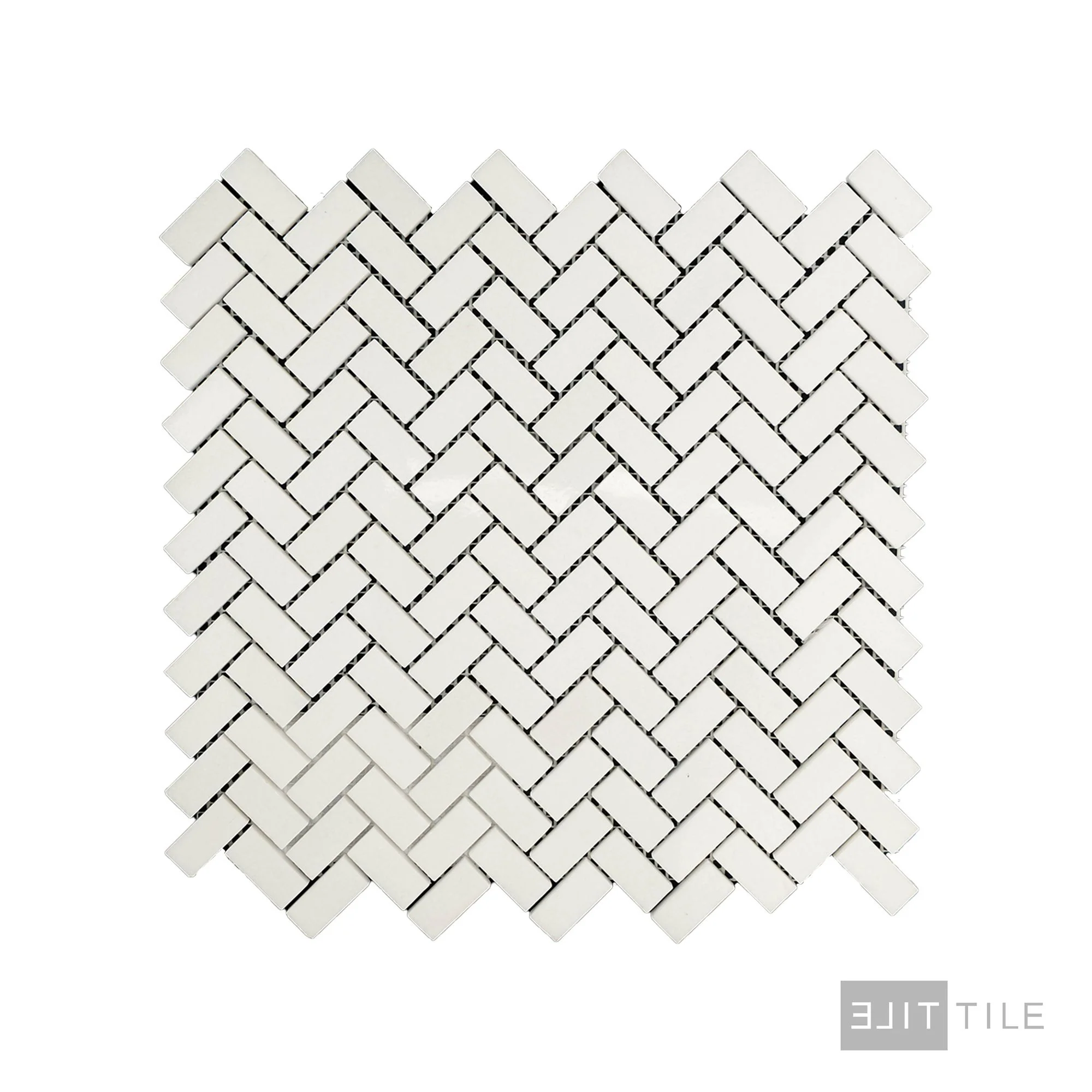 Thassos White Marble 5/8X1-1/4 Herringbone Polished Mosaic - Image 2