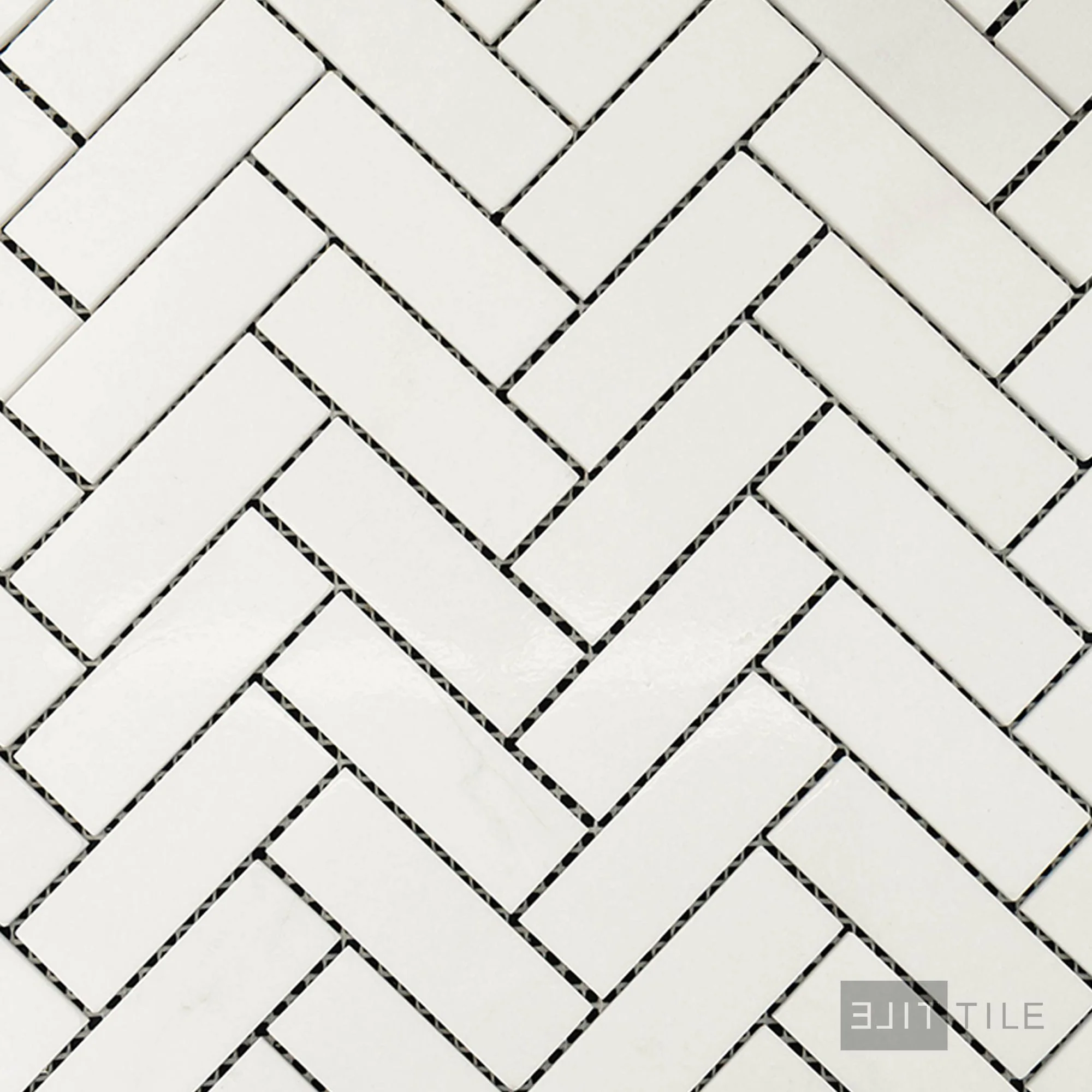 Thassos White Marble 1X3 Herringbone Polished Mosaic