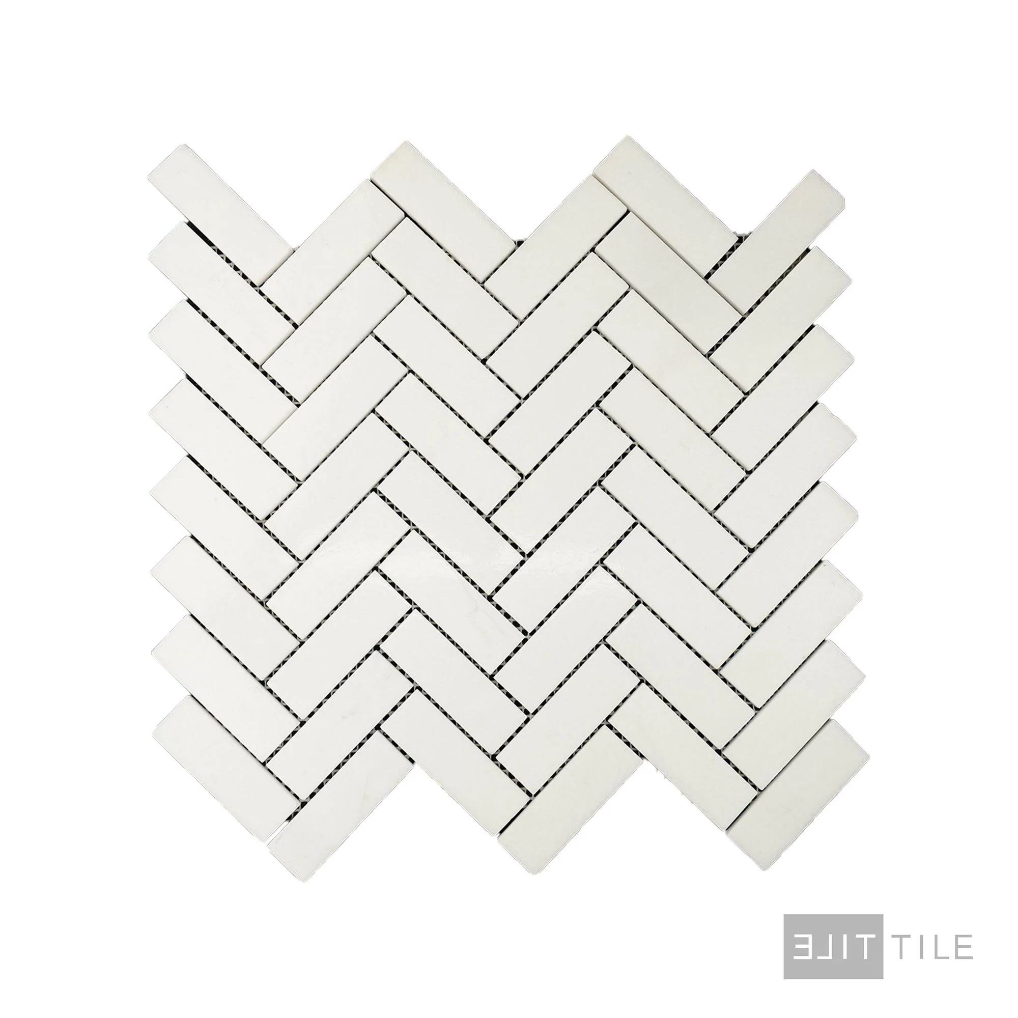 Thassos White Marble 1X3 Herringbone Polished Mosaic - Image 2