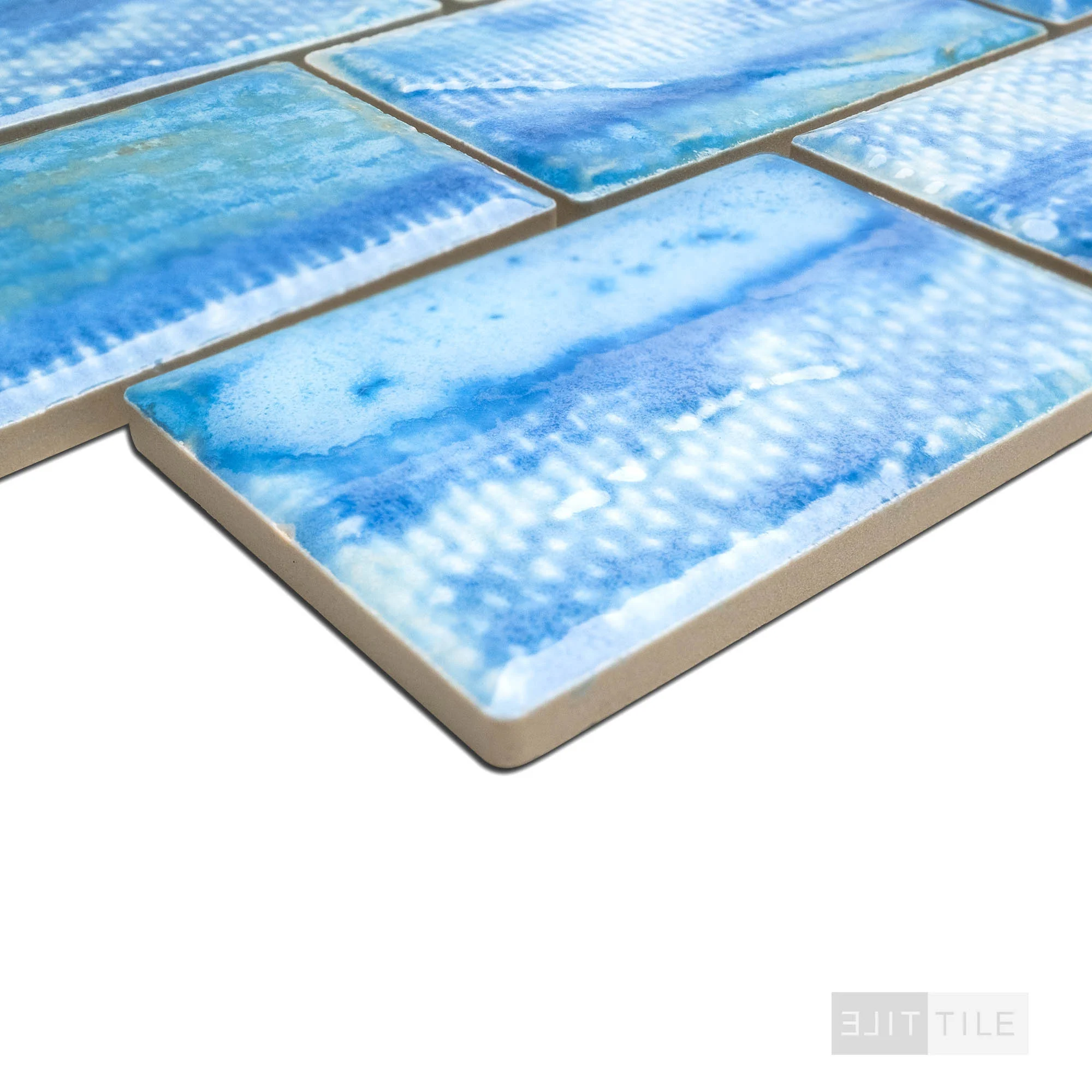 Tokyo 2X3 Rectangle Ice Blue Semi Gloss Mosaic - Image 3