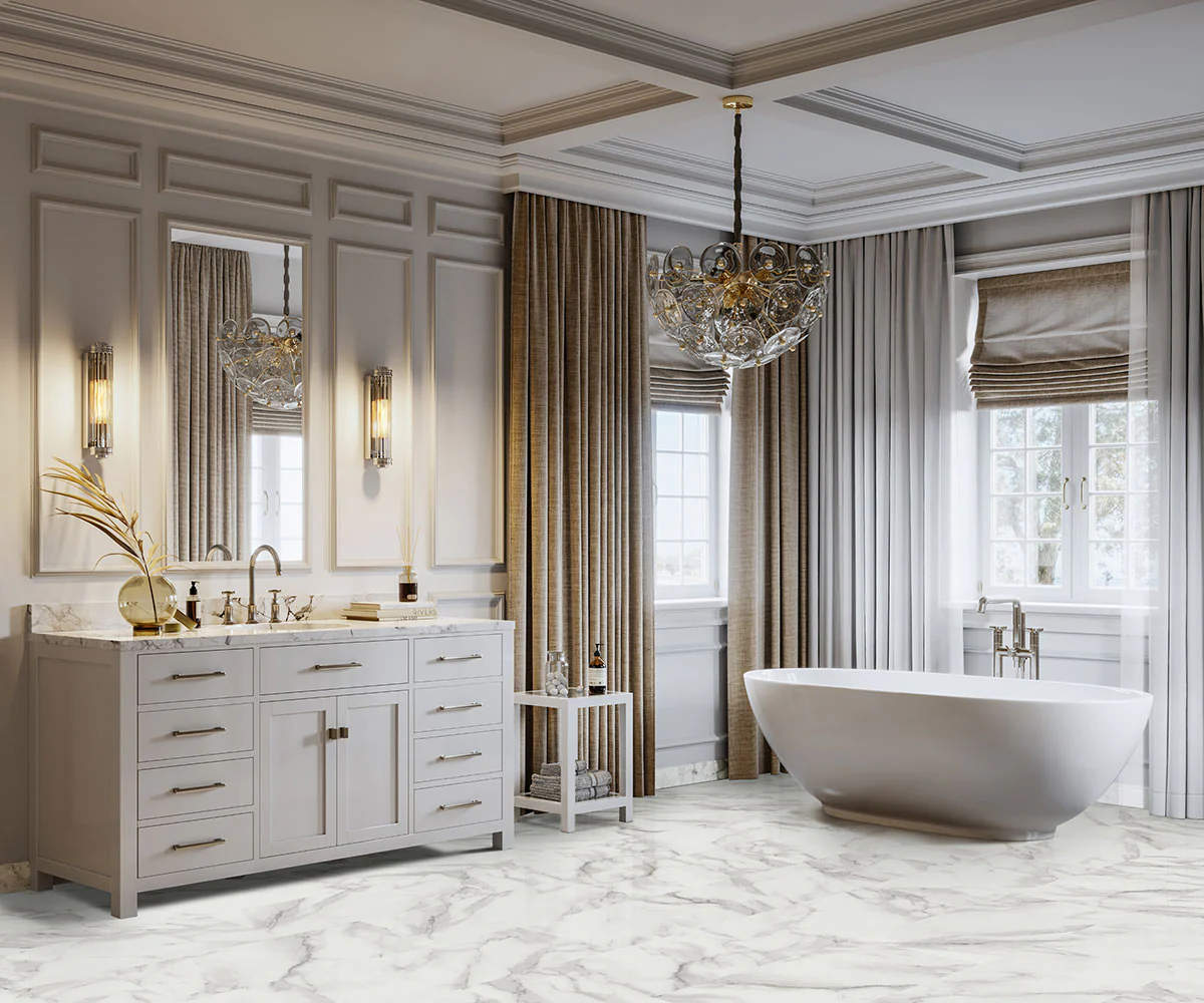 Trecento Calacatta Venosa Gold 12X24 Low Gloss Luxury Vinyl Plank - Image 2