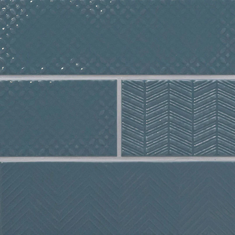 Urbano 3D Mix 4X12 Navy Glossy