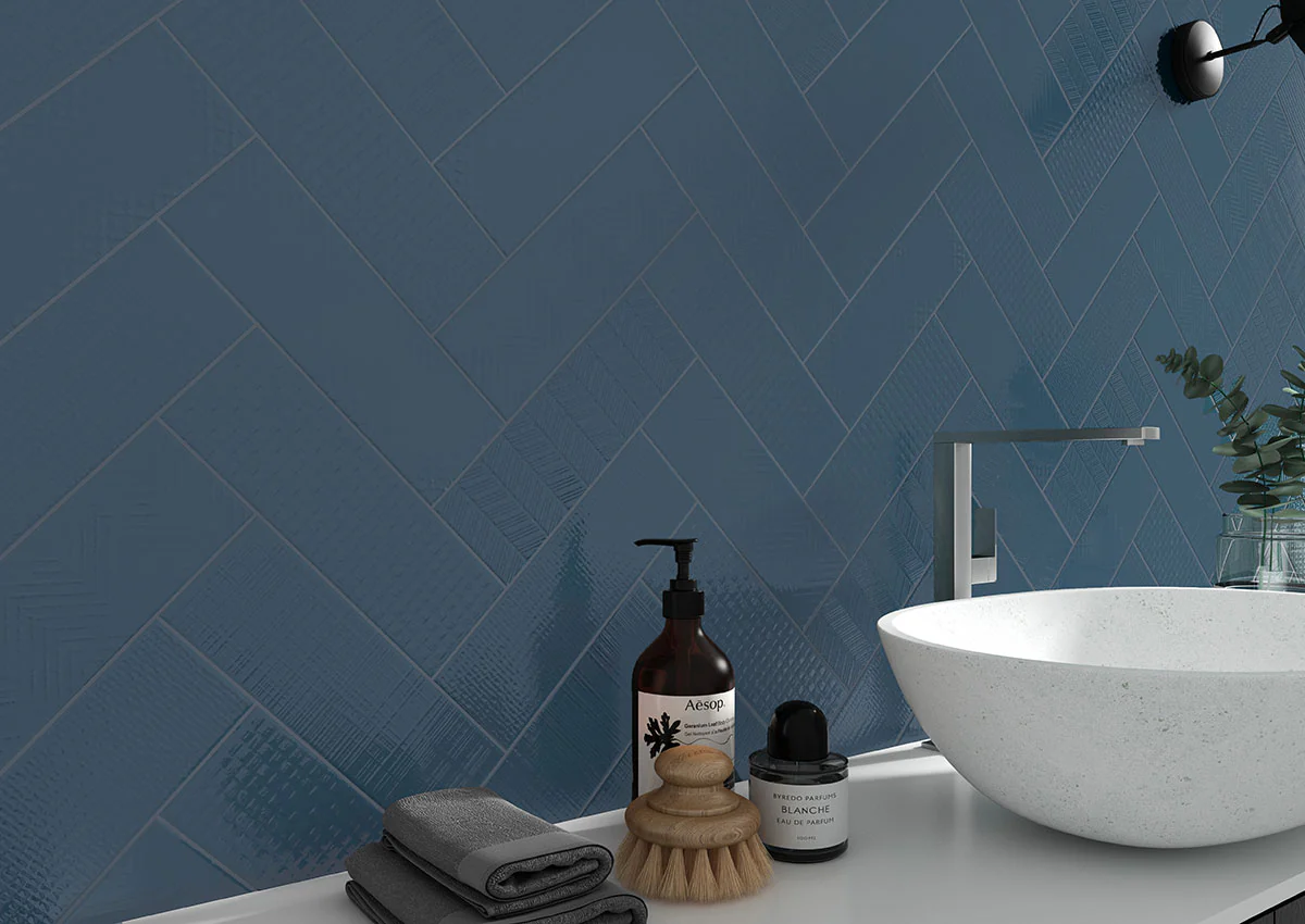 Urbano 3D Mix 4X12 Navy Glossy - Image 2