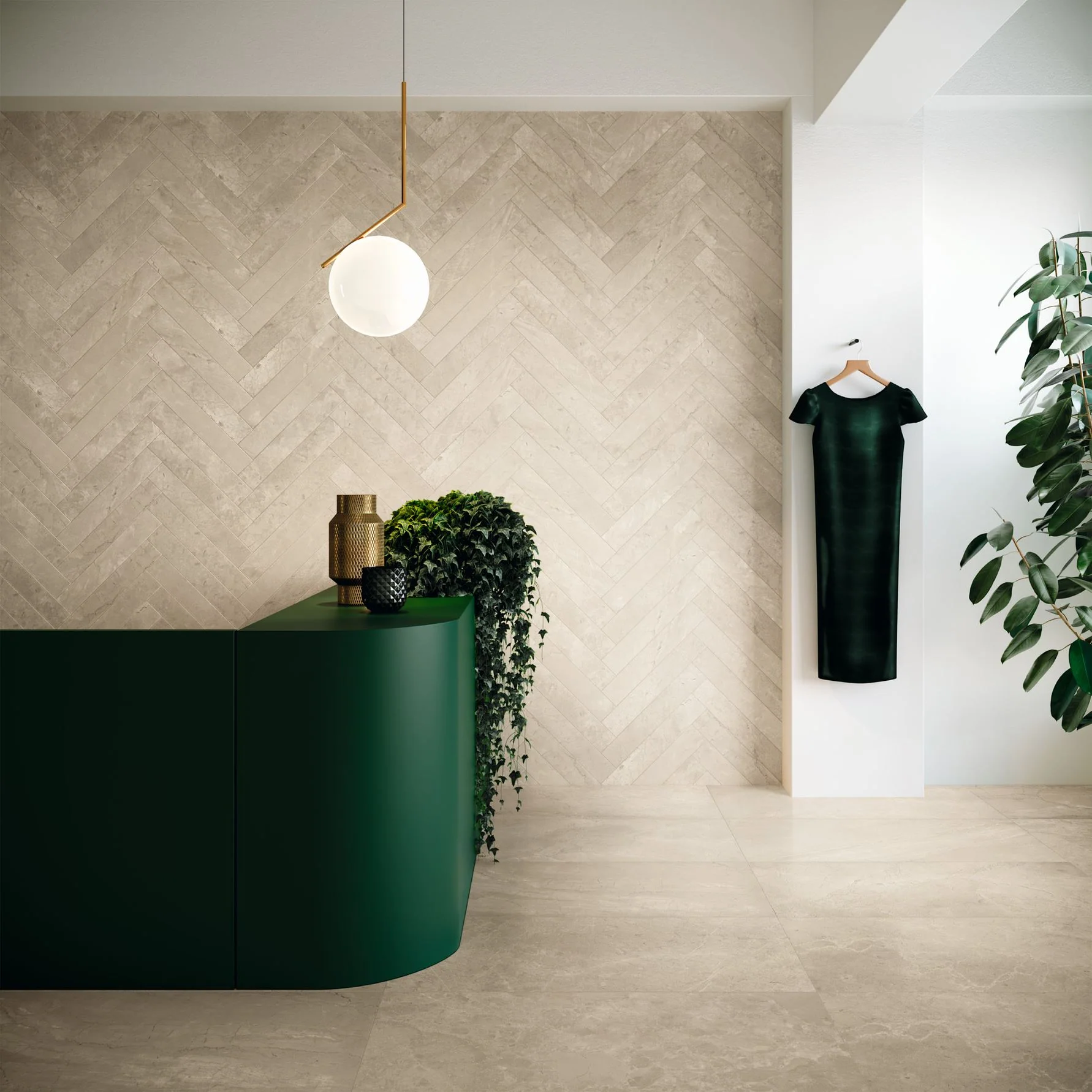 Velluto Chevron Mosaic 12X12 Almond Matte - Image 2