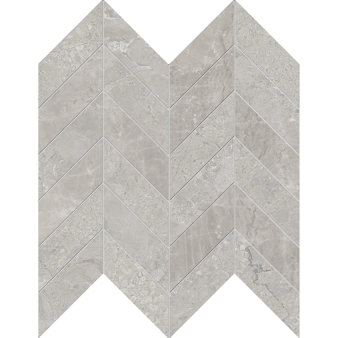 Velluto Chevron Mosaic 12X12 Grey Matte
