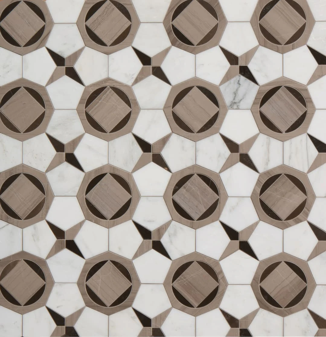 Villa D Oro Mosaic 13-5/8X13-5/8 Cafe Brushed