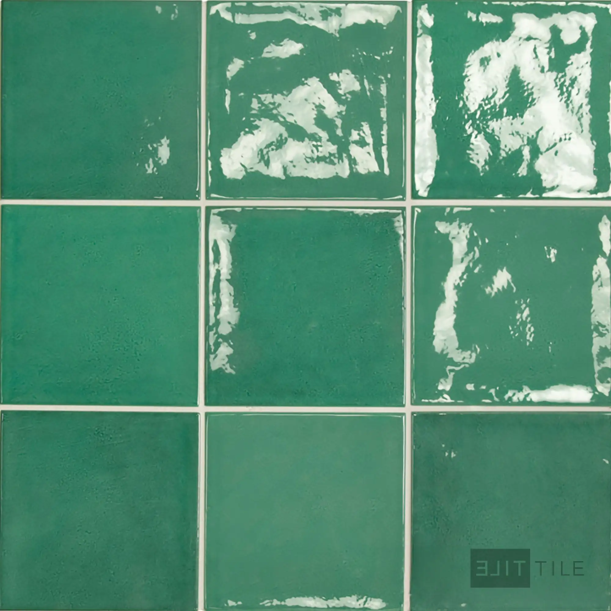 Village Ceramic Field Tile 5X5 Emerald Green Glossy
