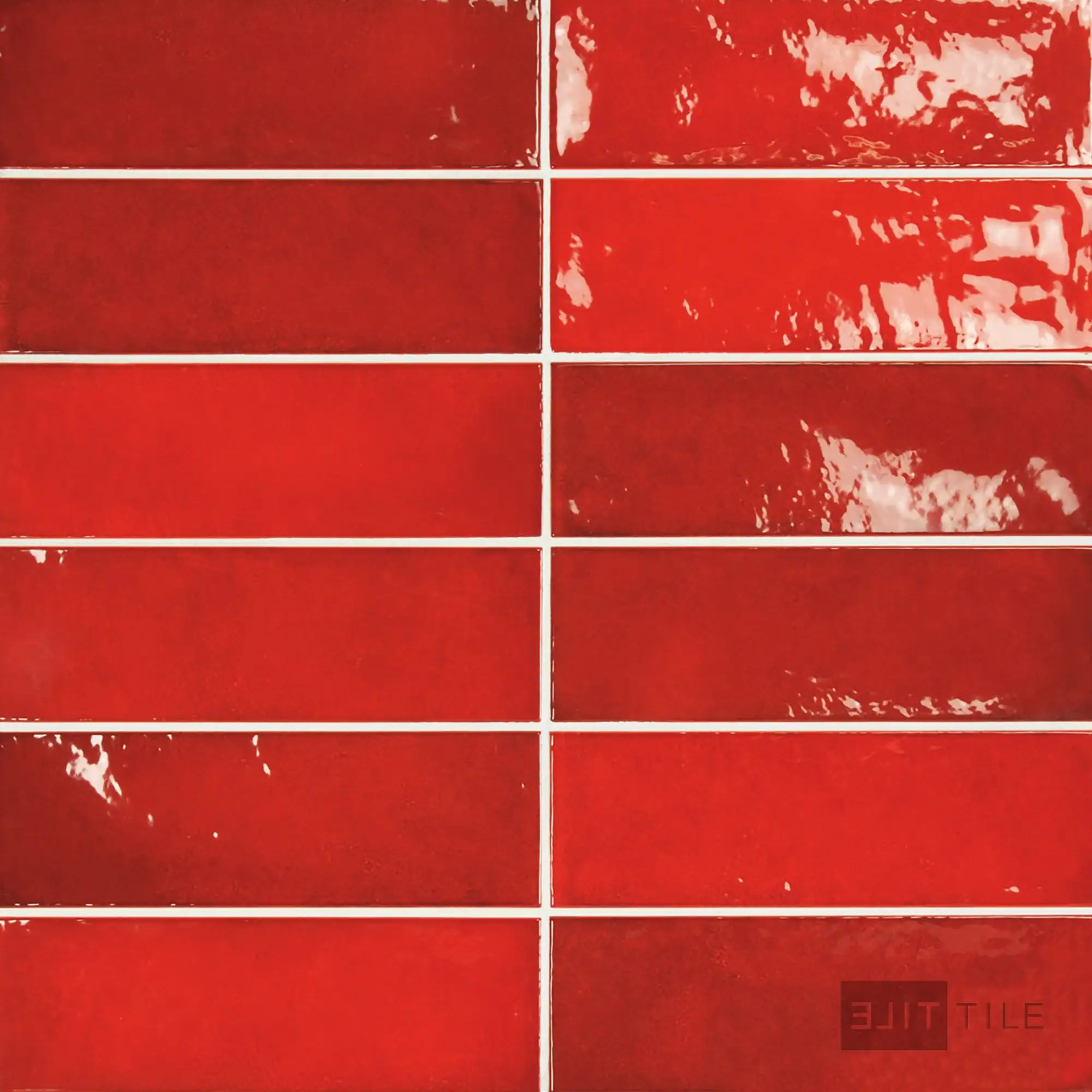 Village Ceramic Field Tile 2.5X8 Volcanic Red Glossy