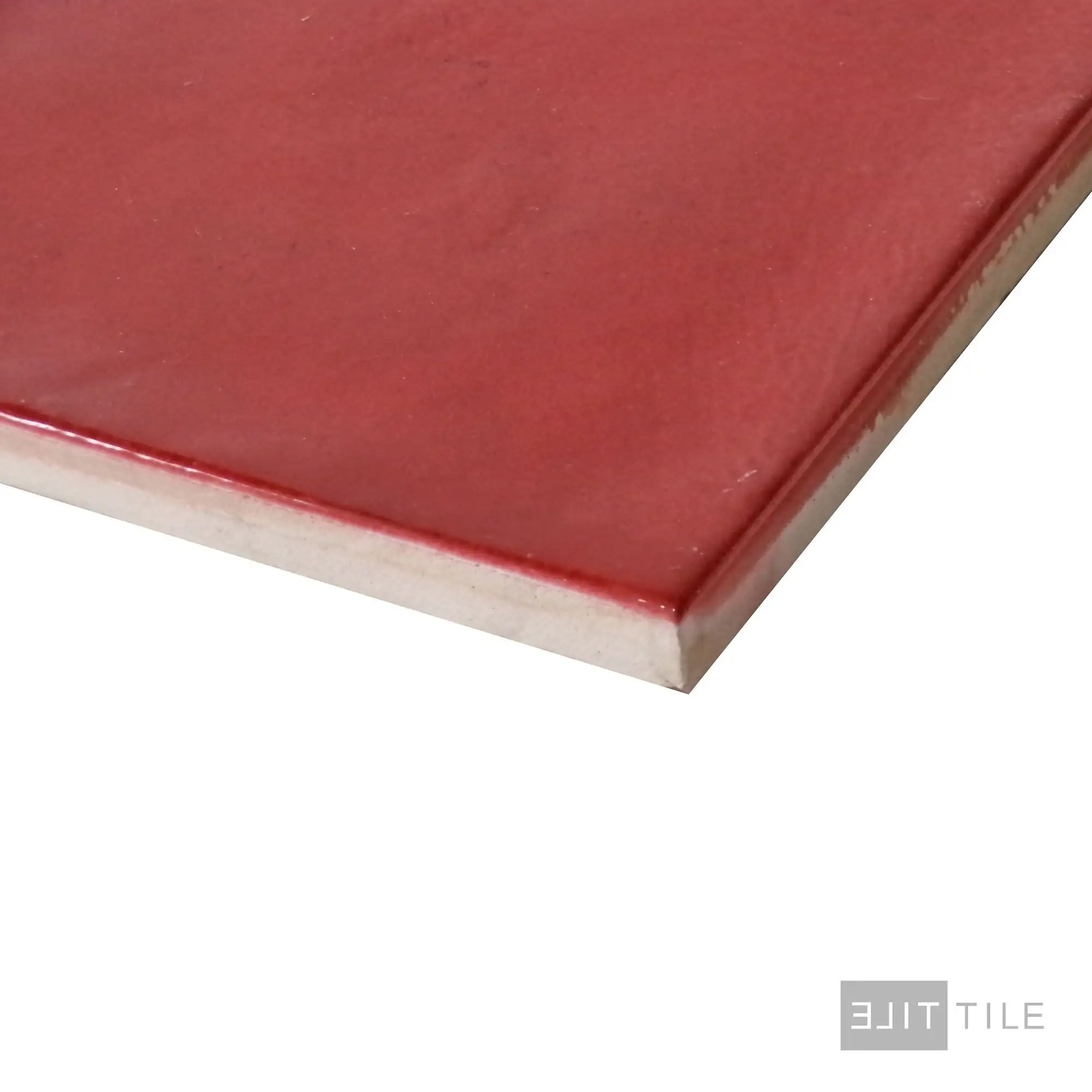 Village Ceramic Field Tile 5X5 Volcanic Red Glossy - Image 4