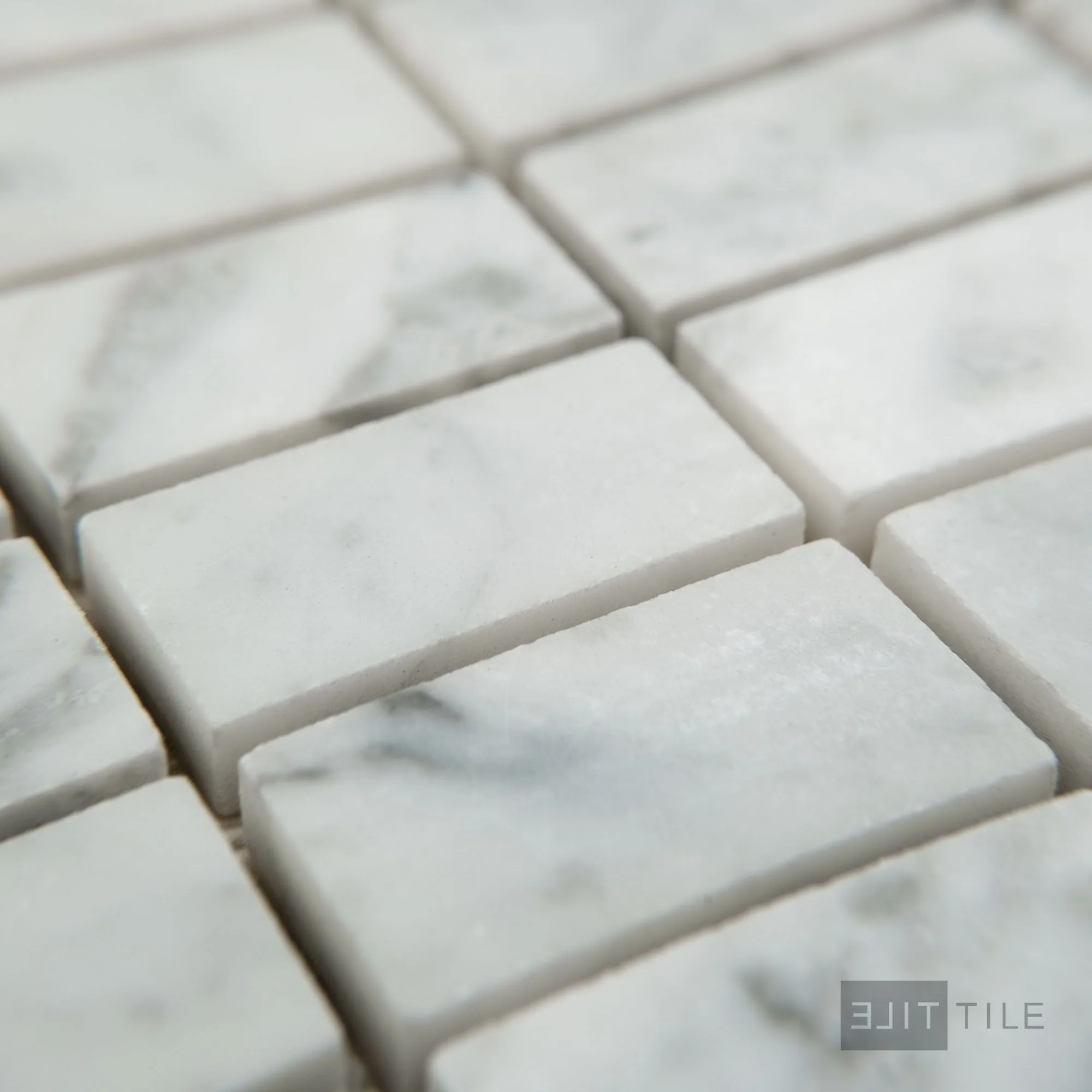 White Carrara Marble Stacked Honed Mosaic - Image 3