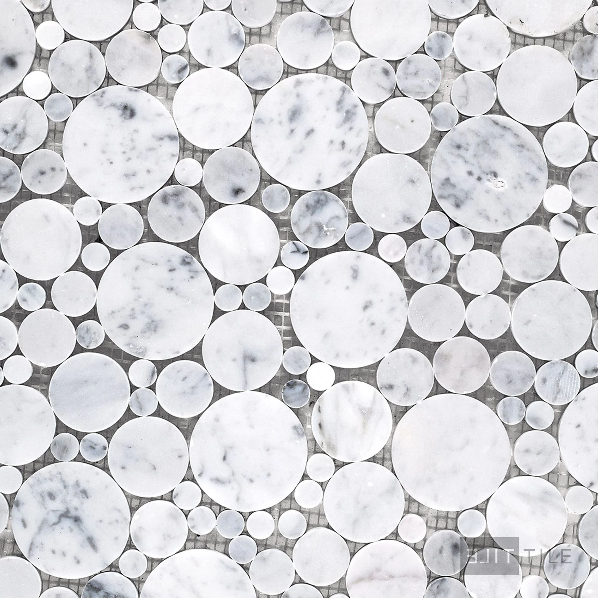 White Carrara Marble Bubble Honed Mosaic