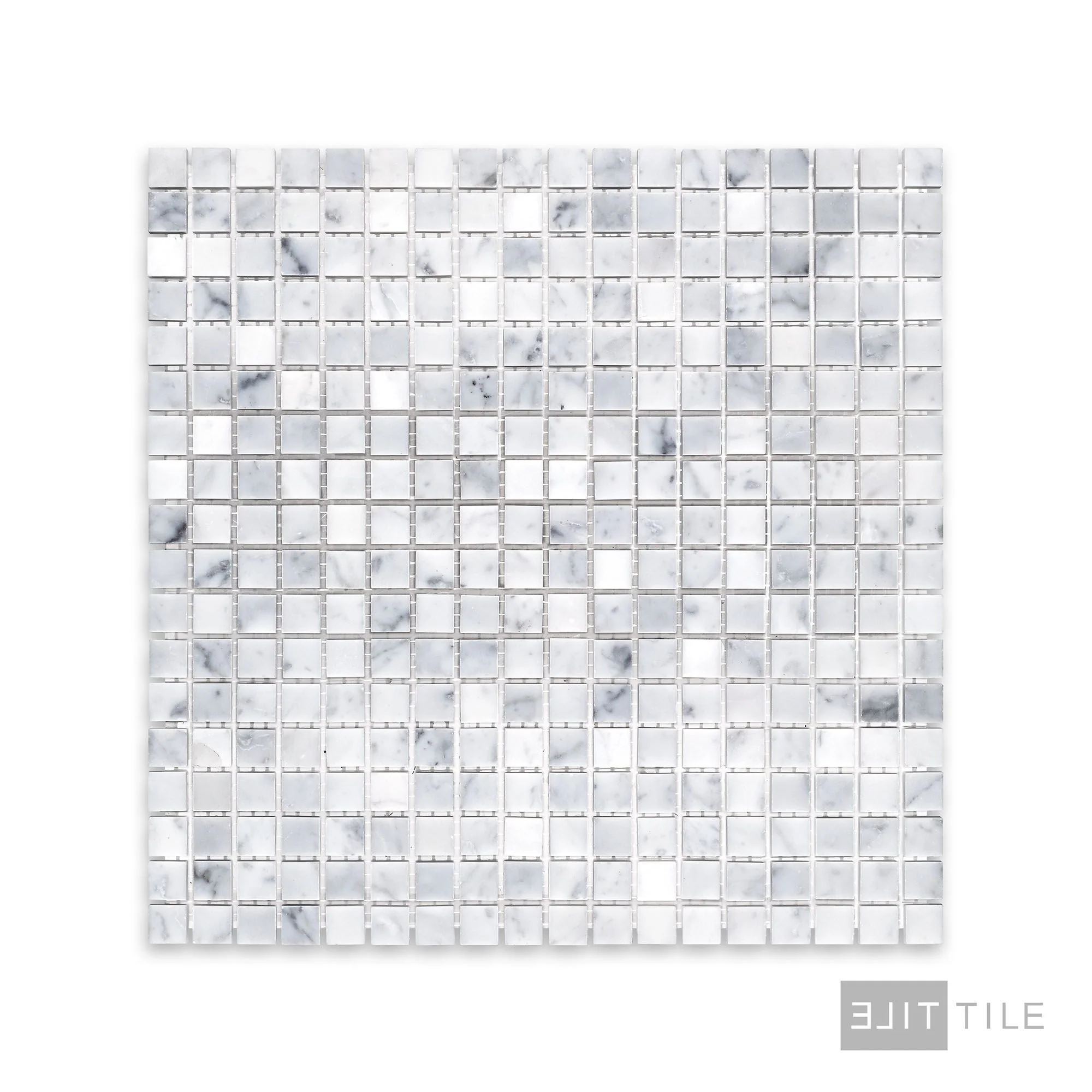 White Carrara Marble 5/8" Square Honed Mosaic - Image 2