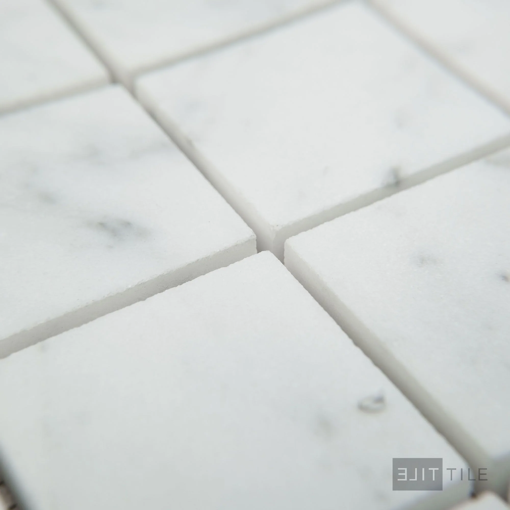 White Carrara Marble 2" Square Honed Mosaic - Image 3