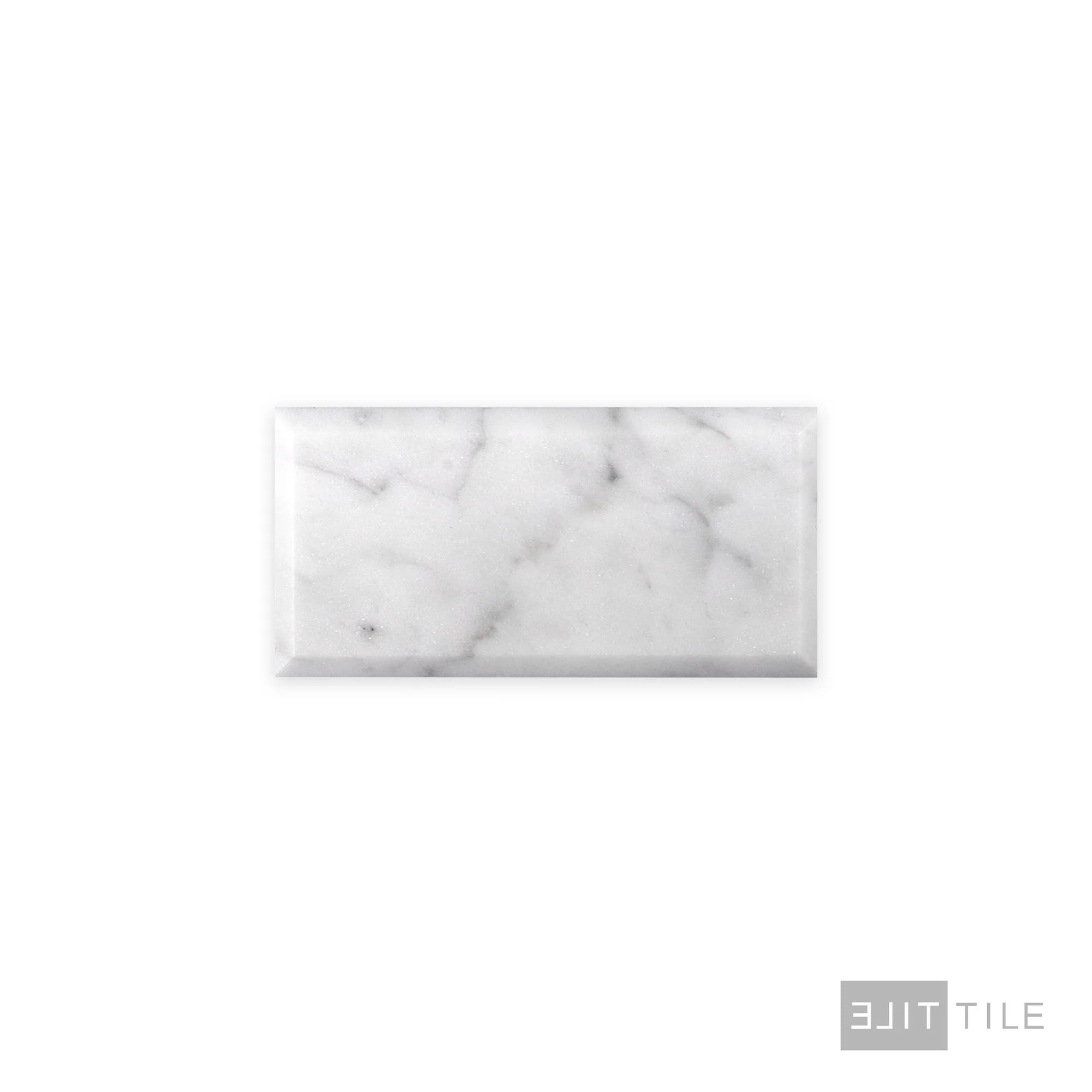 White Carrara Marble 3X6 Beveled Honed - Image 2