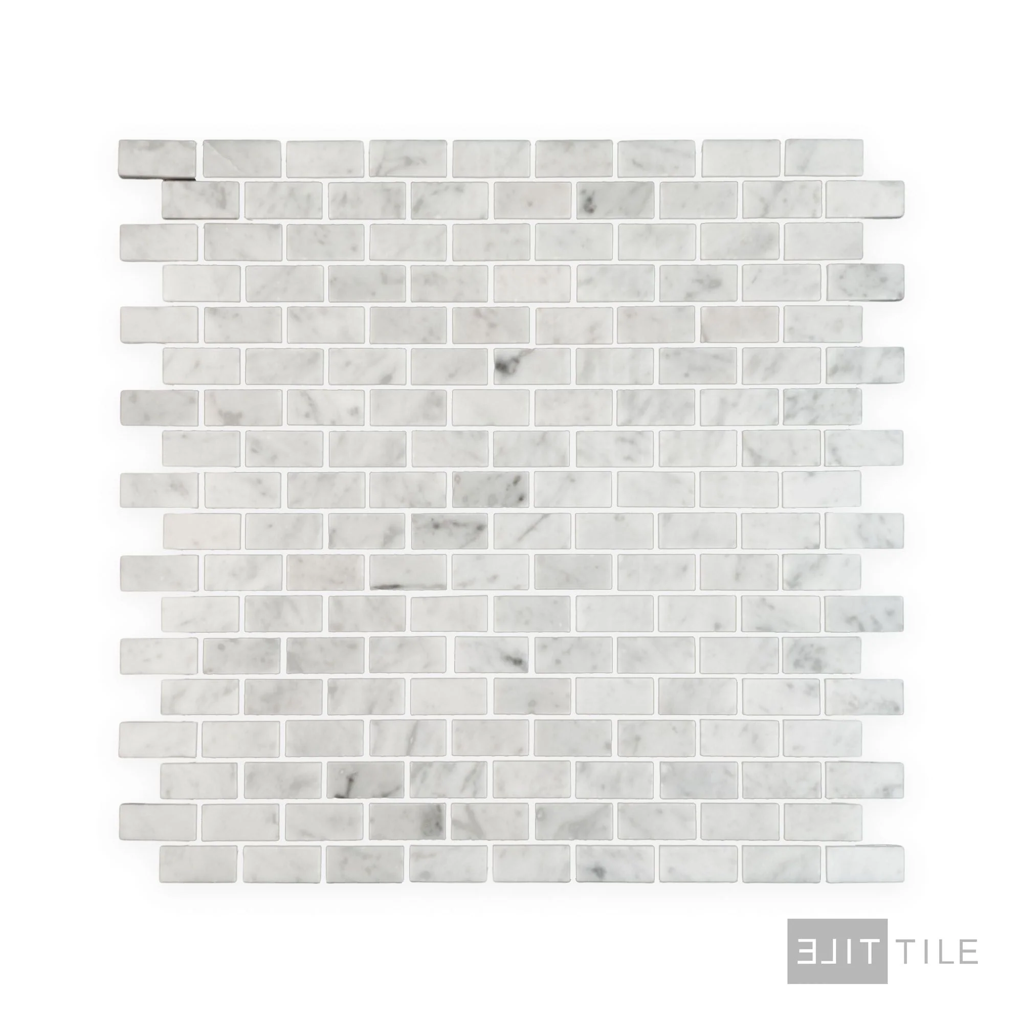 White Carrara Marble 5/8X1-1/ Brick Polished Mosaic - Image 2