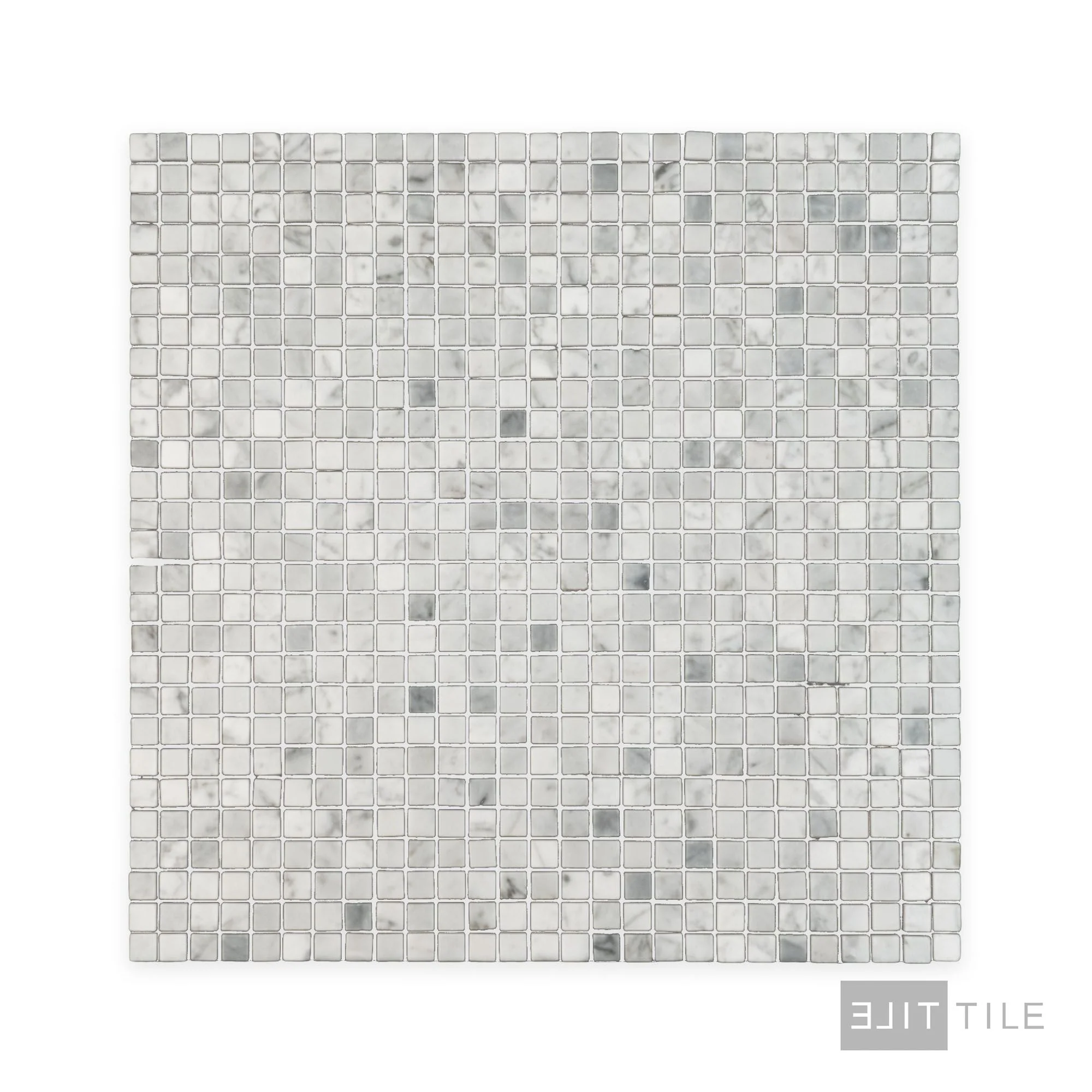 White Carrara Marble 3/8" Square Polished Mosaic - Image 2