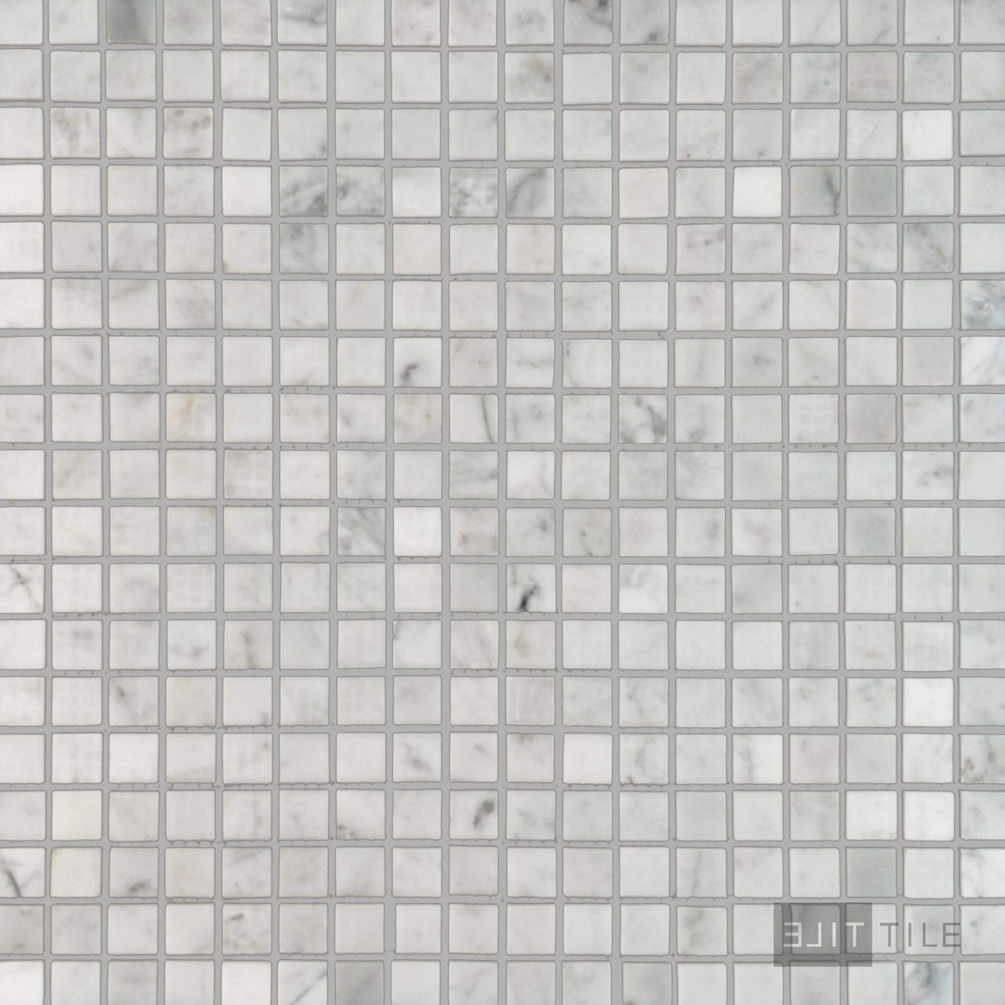 White Carrara Marble 5/8" Square Polished Mosaic