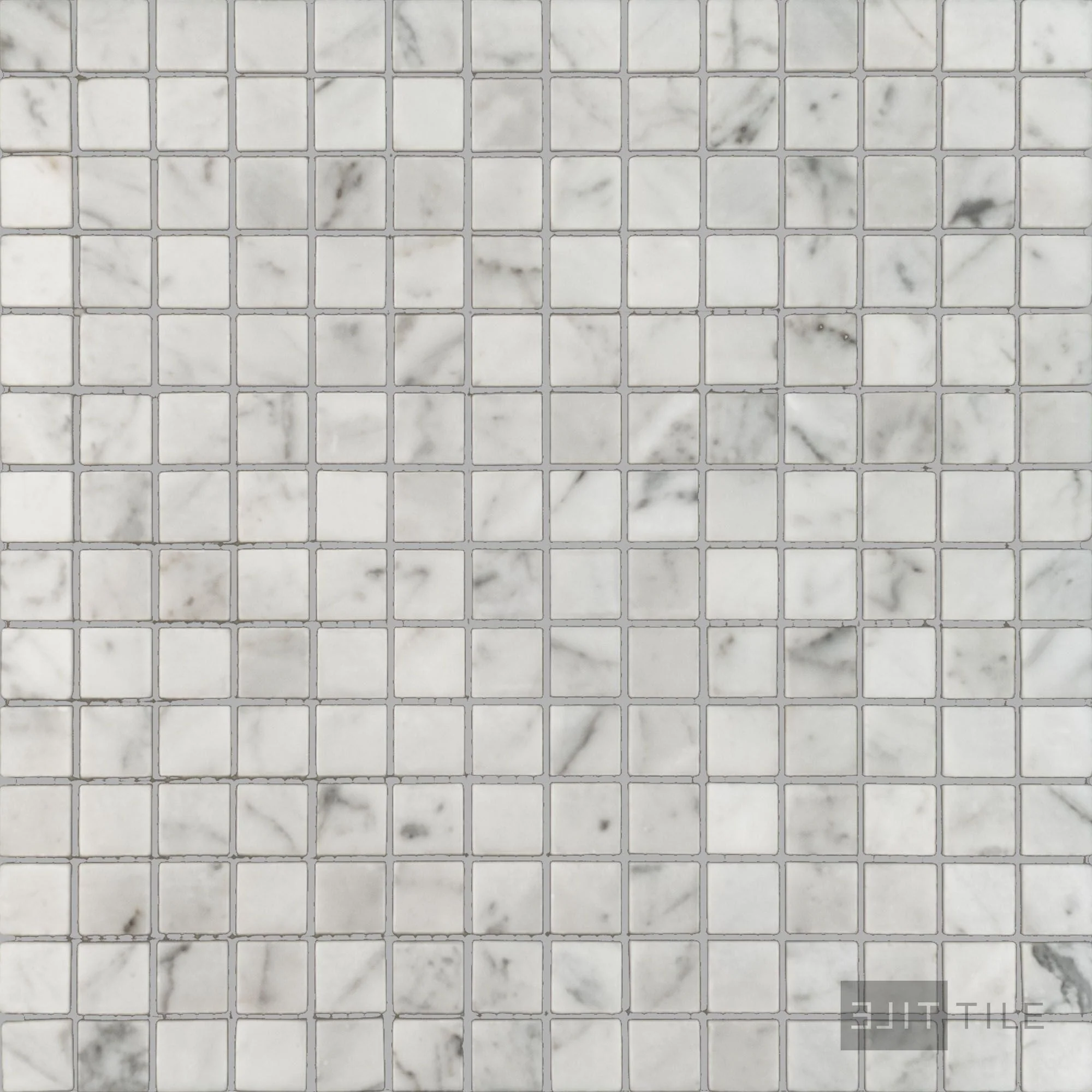 White Carrara Marble 3/4" Square Polished Mosaic