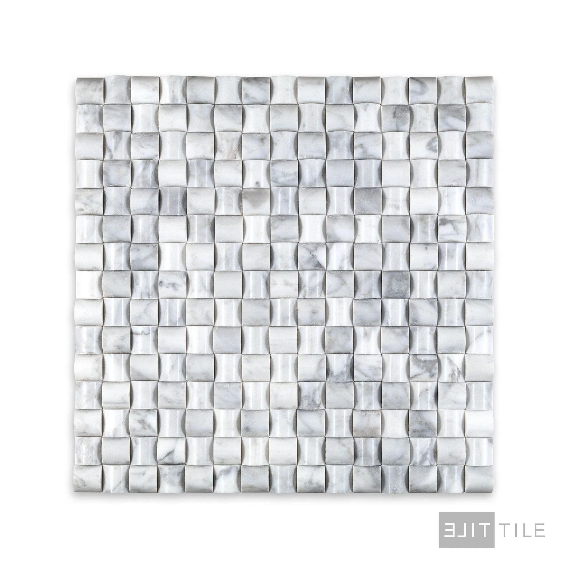 White Carrara Marble 3D Bread Polished Mosaic - Image 3