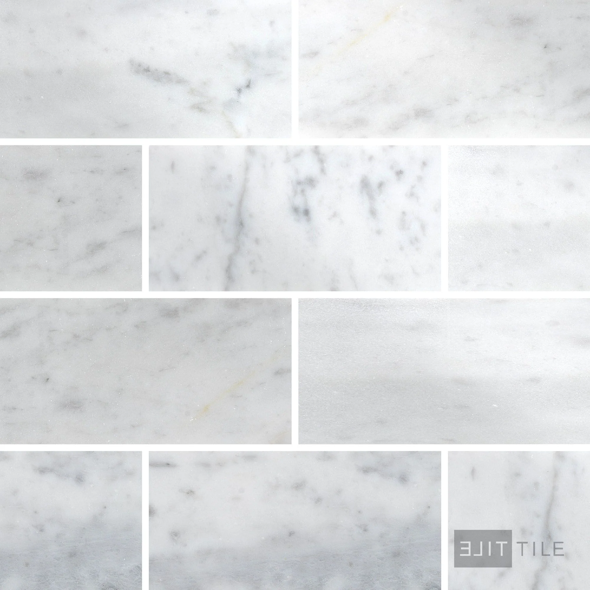 White Carrara Marble 3X6 Polished