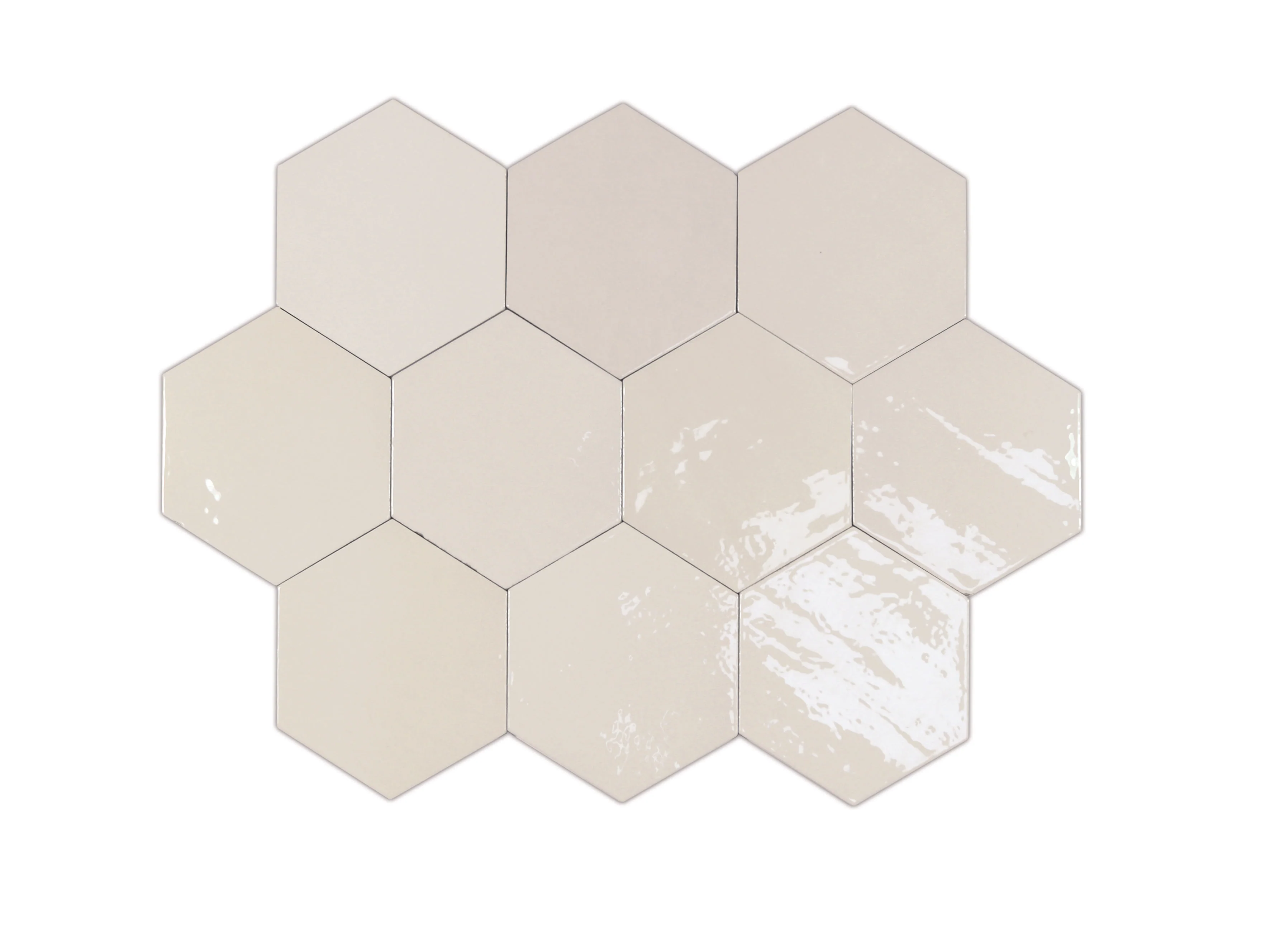 Zellige Hexa Glossy 4X5 White